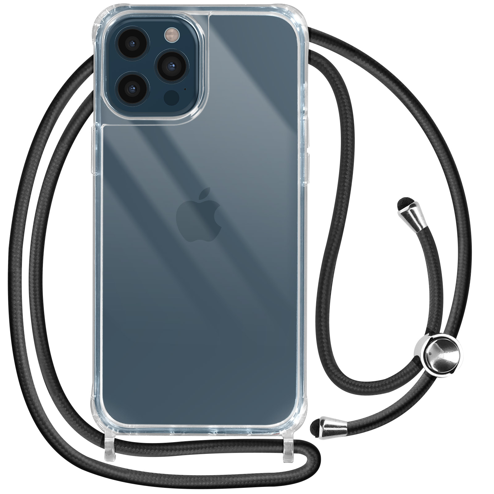Knrlqim Cover per Apple iPhone 12/12 Pro con Cordino, Custodia con Laccio Collana Tracolla Collo Silicone Antiurto TPU Custodia Traslucida Opaca Protettiva Case per iPhone 12Pro/iPhone 12 6.1,Marrone