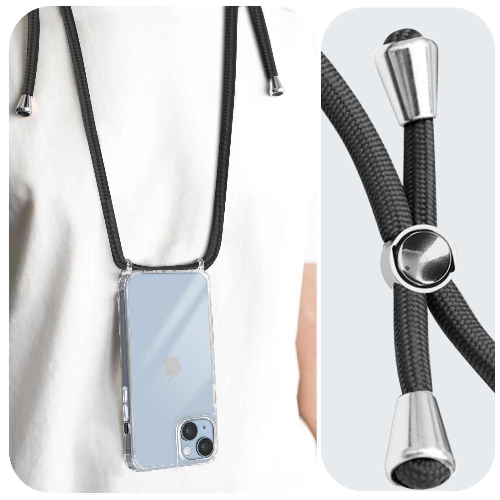 Custodia per iPhone 14, con cinturino e pellicola protettiva