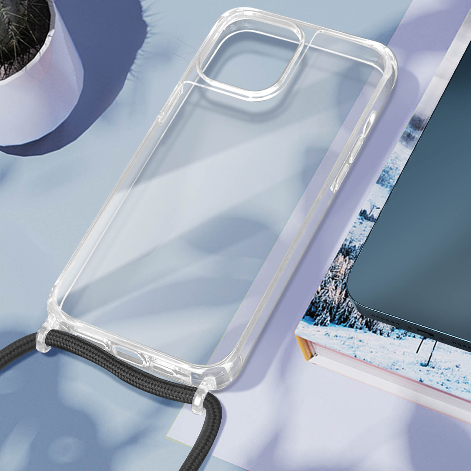 Hadwii Cover con Cordino per iPhone 15 Custodia con Regolabile