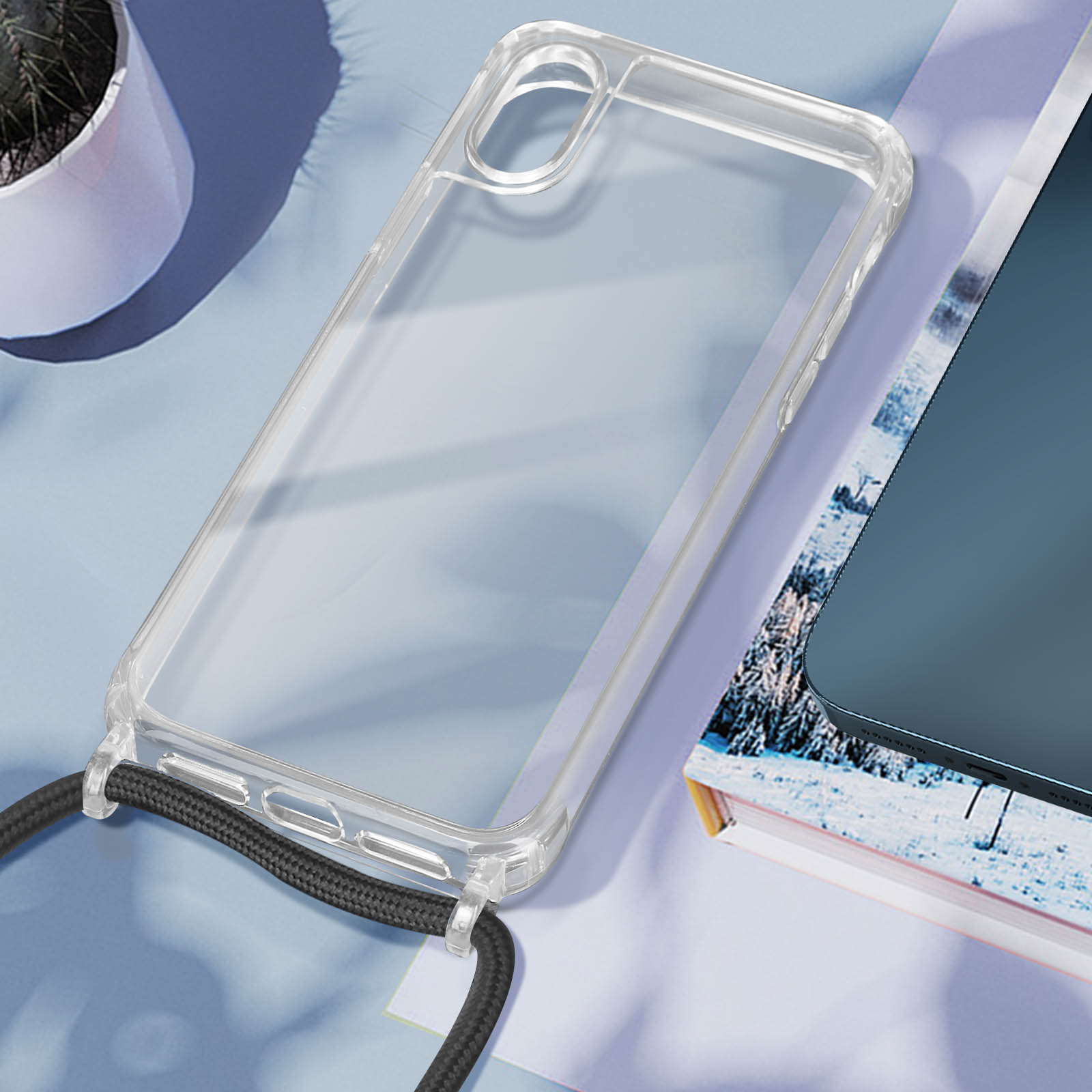 Kettenhülle Apple iPhone XR, harte Handyhülle mit verstärkten