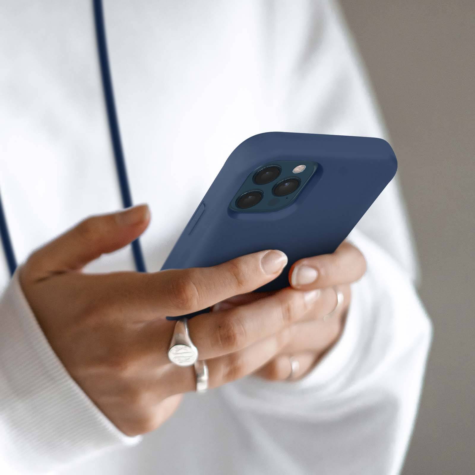 Cover Per IPhone 12 Pro Max Con Cordino Regolabile – TPU Antiurto E Plastica Rigida, Colore: Azzurro