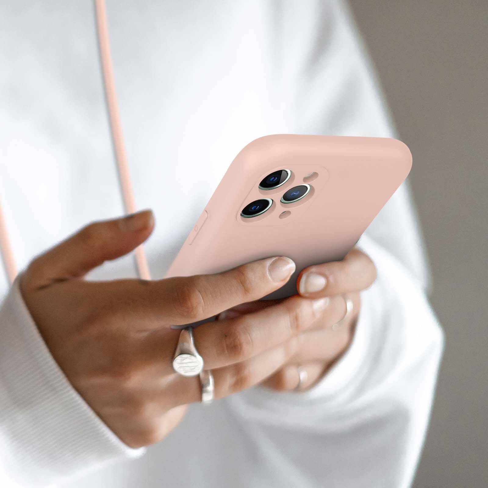 Tybiky Custodia per iPhone 11 Pro Max, in nylon, con tracolla in silicone, per iPhone 11