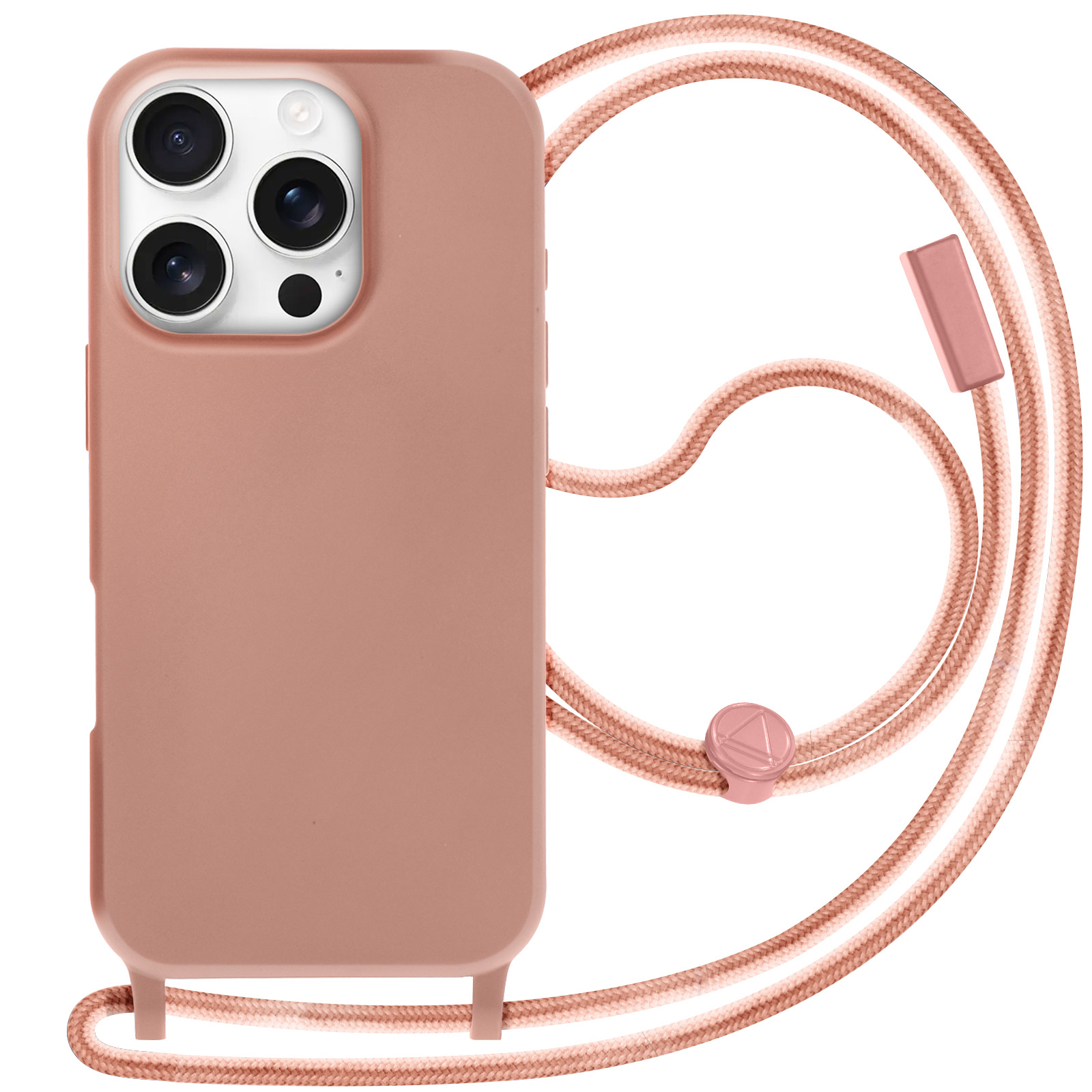 Custodia IPhone 16 Con Cordino - Silicone Morbido Design Leopardo/Mucca - Antiurto Con Tracolla (Marrone 1) - 3