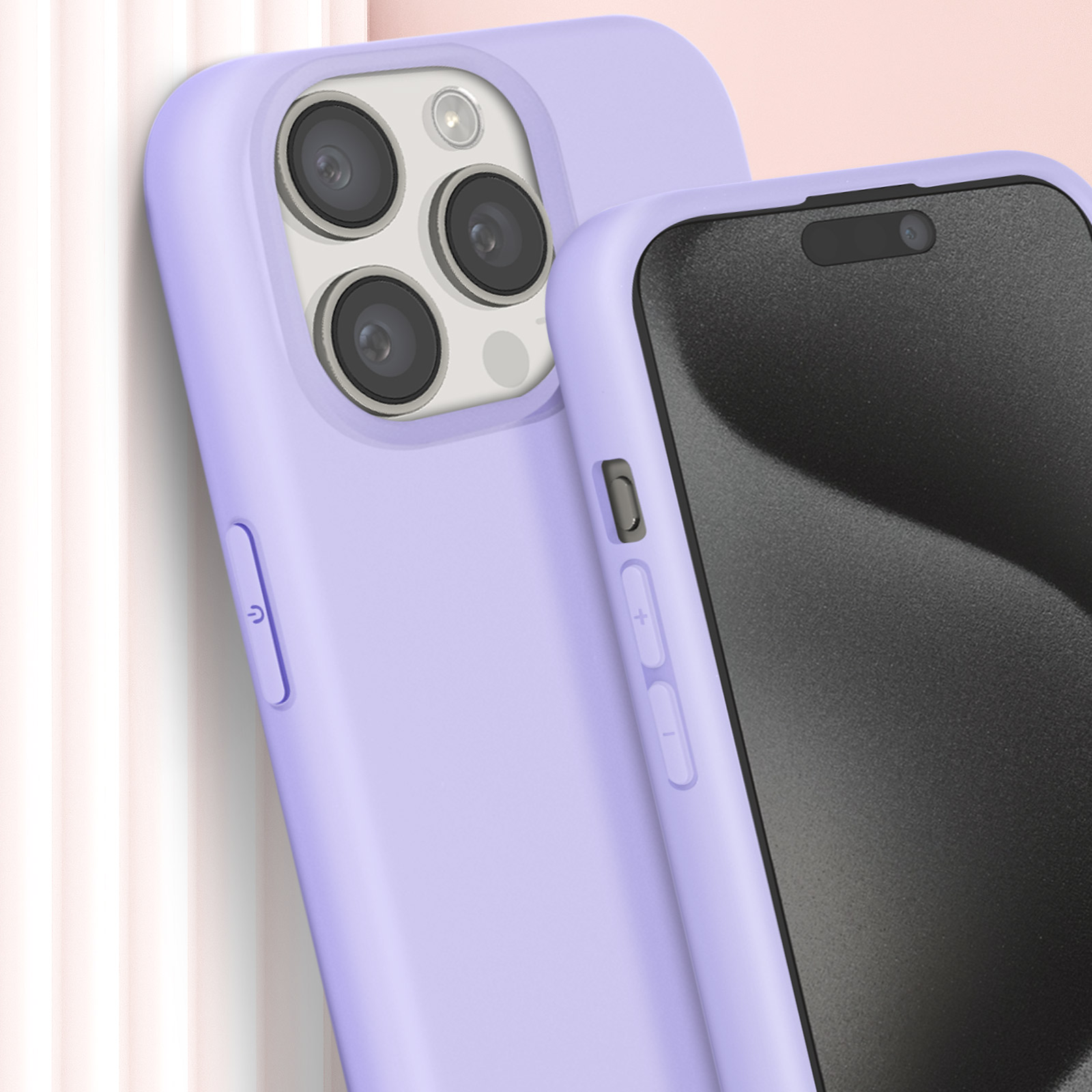 Cover con Cordino per iPhone 15 PRO Max, Custodia Protettiva in Silicone Flessibile a Cuore Carino con Tracolla Regolabile Donna Ragazza Antiurto Cover per iPhone 15 PRO Max - Rosa