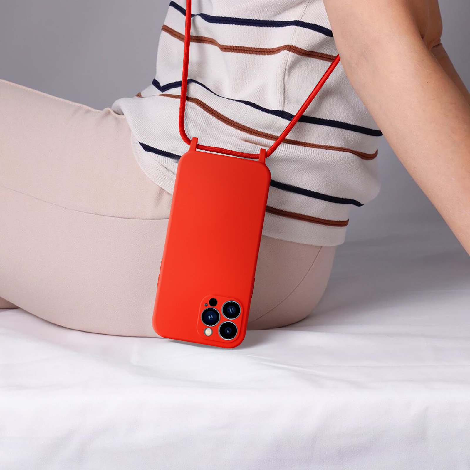FERLAN Custodia per iPhone 13 Pro Cover con Cordino