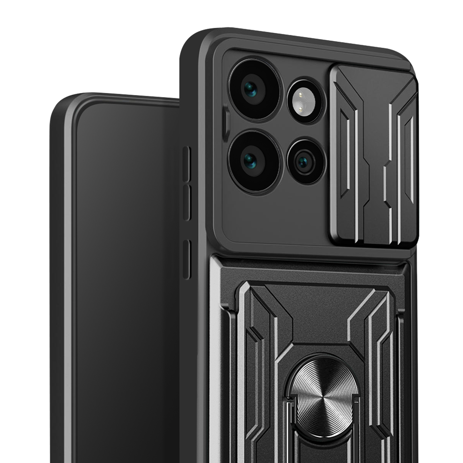 Custodia Antiurto Per Motorola Edge 50 Neo – Protezione Fotocamera A Scorrimento E Anello Rotante 360° Per Supporto Magnetico