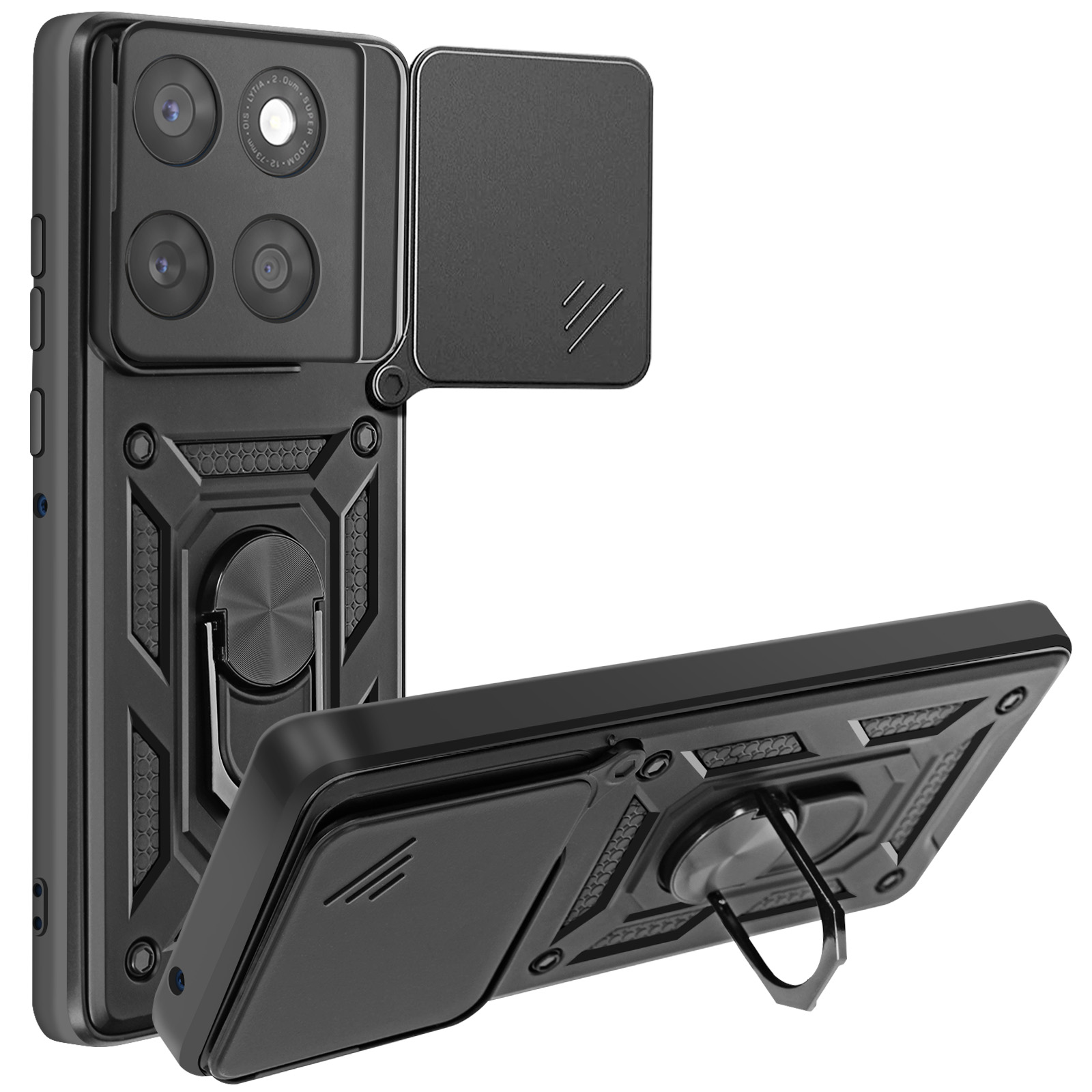 Coque Motorola Edge 60 Fusion Pailletée Argentée - Anti-chute 4 Coins - Miroir Intégré Et Support - Dragonne Perles Cristal