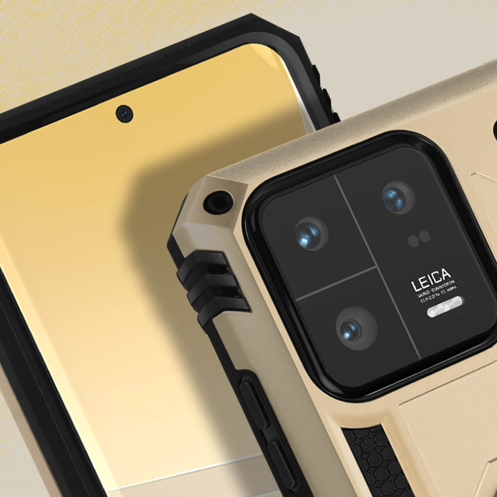 ESTH® Custodia Per Xiaomi 13 Pro Con Custodia Per Fotocamera Scorrevole E Supporto Ad Anello [Cover Paraurti Compatibile Con Supporto Magnetico Per Auto], Oro Rosa