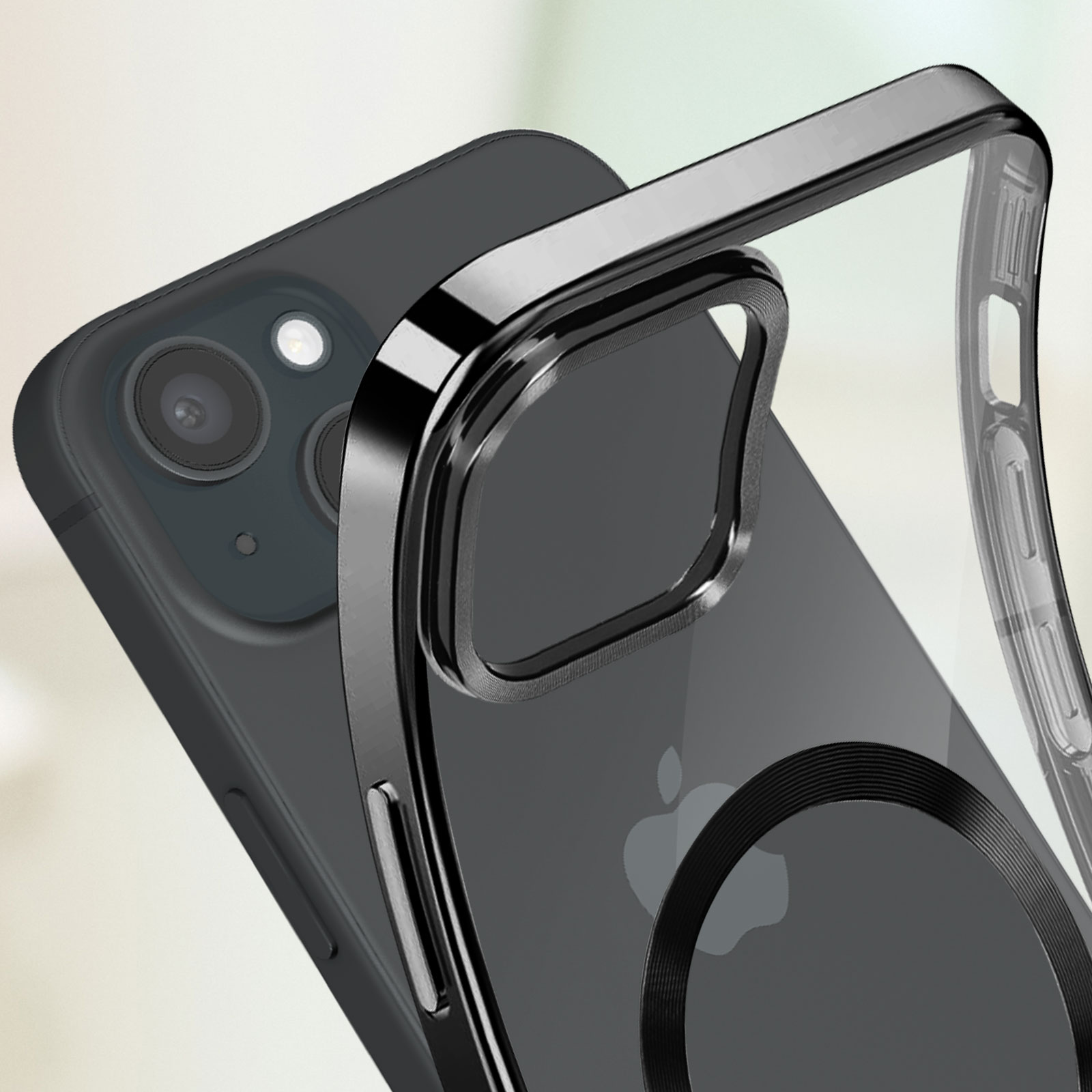 Custodia IPhone 15 Plus Trasparente: Antiurto In TPU E Acrilico, Compatibile MagSafe, Antiscivolo