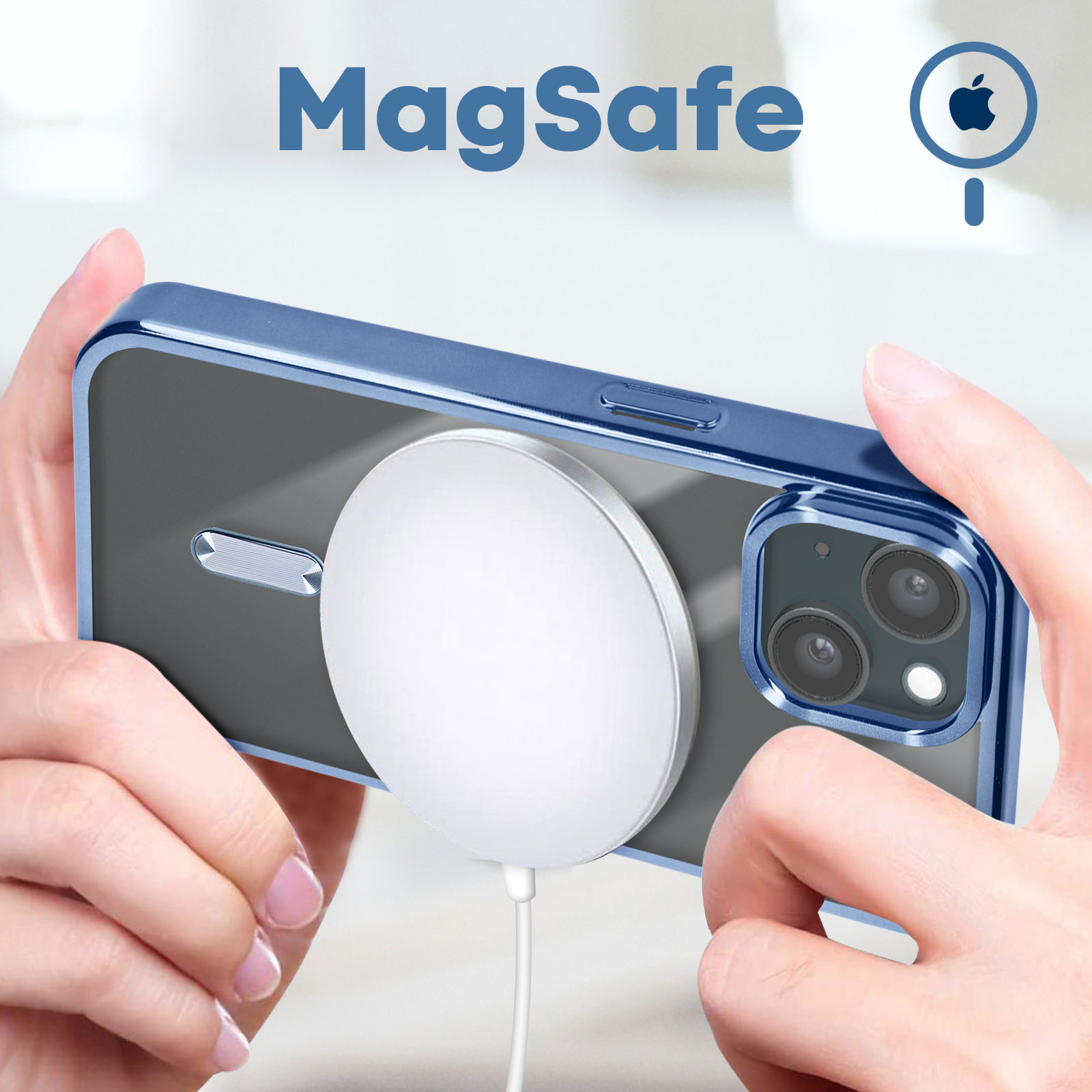 NJROW Magnetica Cover per iPhone 15 Pro [Supporto e Ricarica Wireless 2