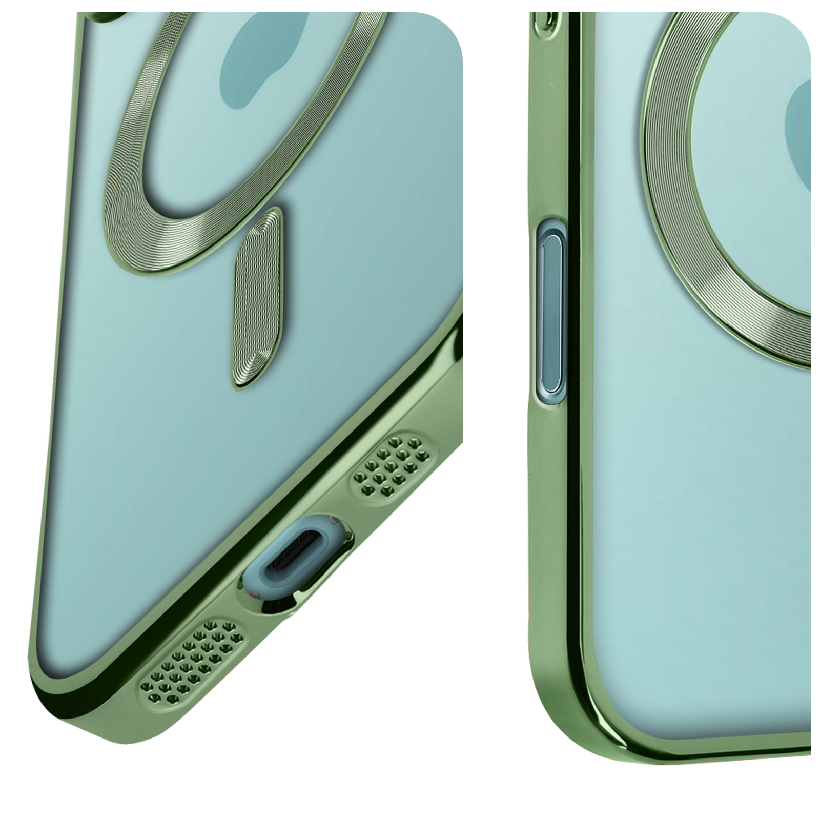 ESR Custodia con MagSafe per iPhone 16 Pro, Supporta la ricarica magnetica, Custodia in silicone liscio e sottile, Protezione dello schermo e della fotocamera, Antigraffio, Serie Cloud, Verde