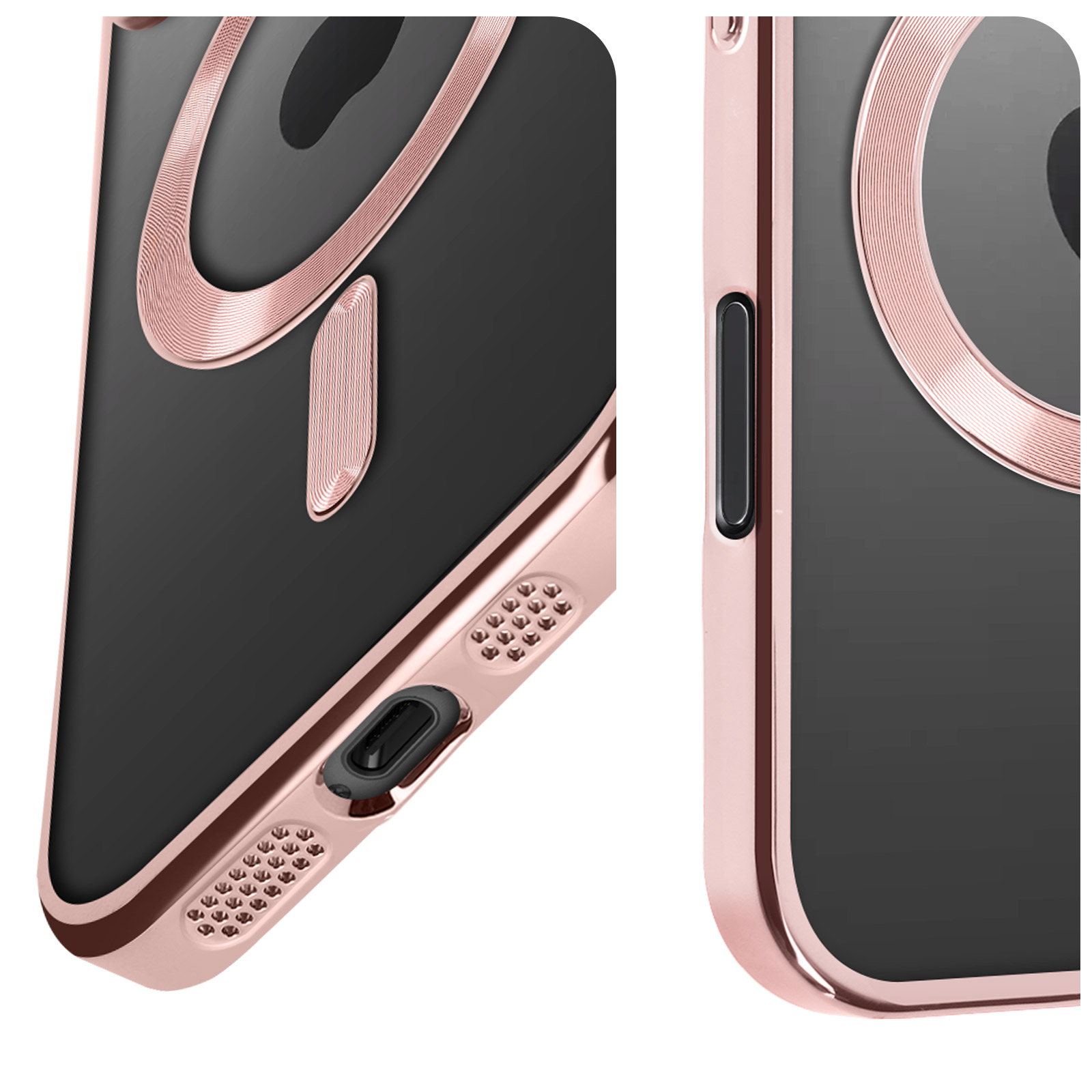 DOMAVER Custodia Magnetica Per IPhone 16 Pro 6,3" - Compatibile MagSafe - Con Supporto A Cavalletto - Antiurto - Rosa Acceso