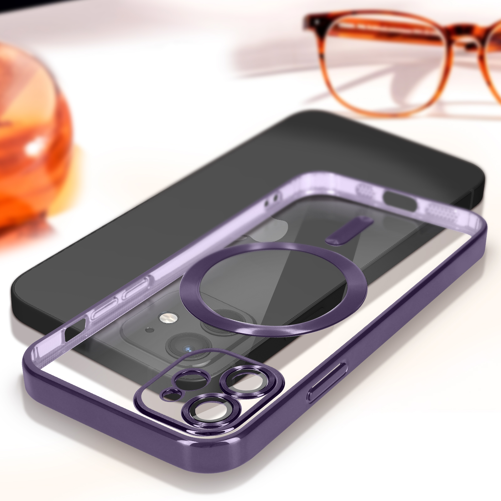 FMPCUON Cover per iPhone 11, Custodia Trasparente Antiurto 360 Gradi, [2X Vetro Temperato], TPU Bumper Full Body Case per iPhone 11 - Nero