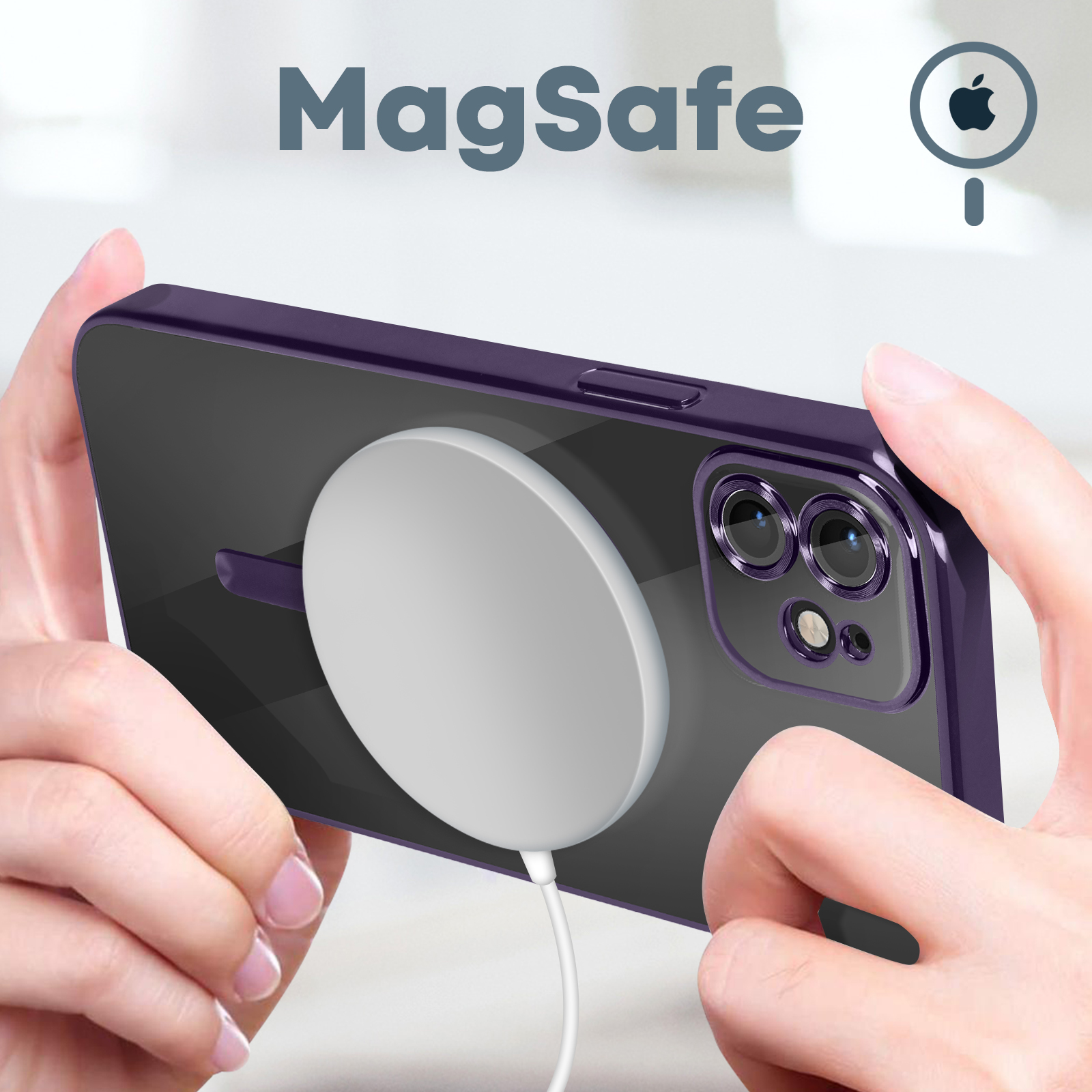 AICase Custodia Trasparente per Phone 12 PRO Max con Cerchio Magnetico
