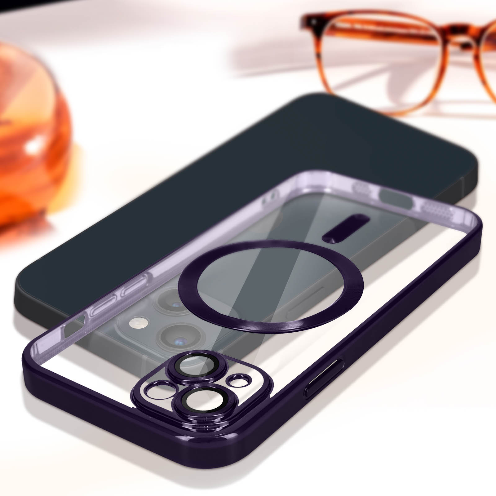 DOMAVER Coque IPhone 15 Cordon Avec Anneau Aimant, Silicone Housse De Protection IPhone 15