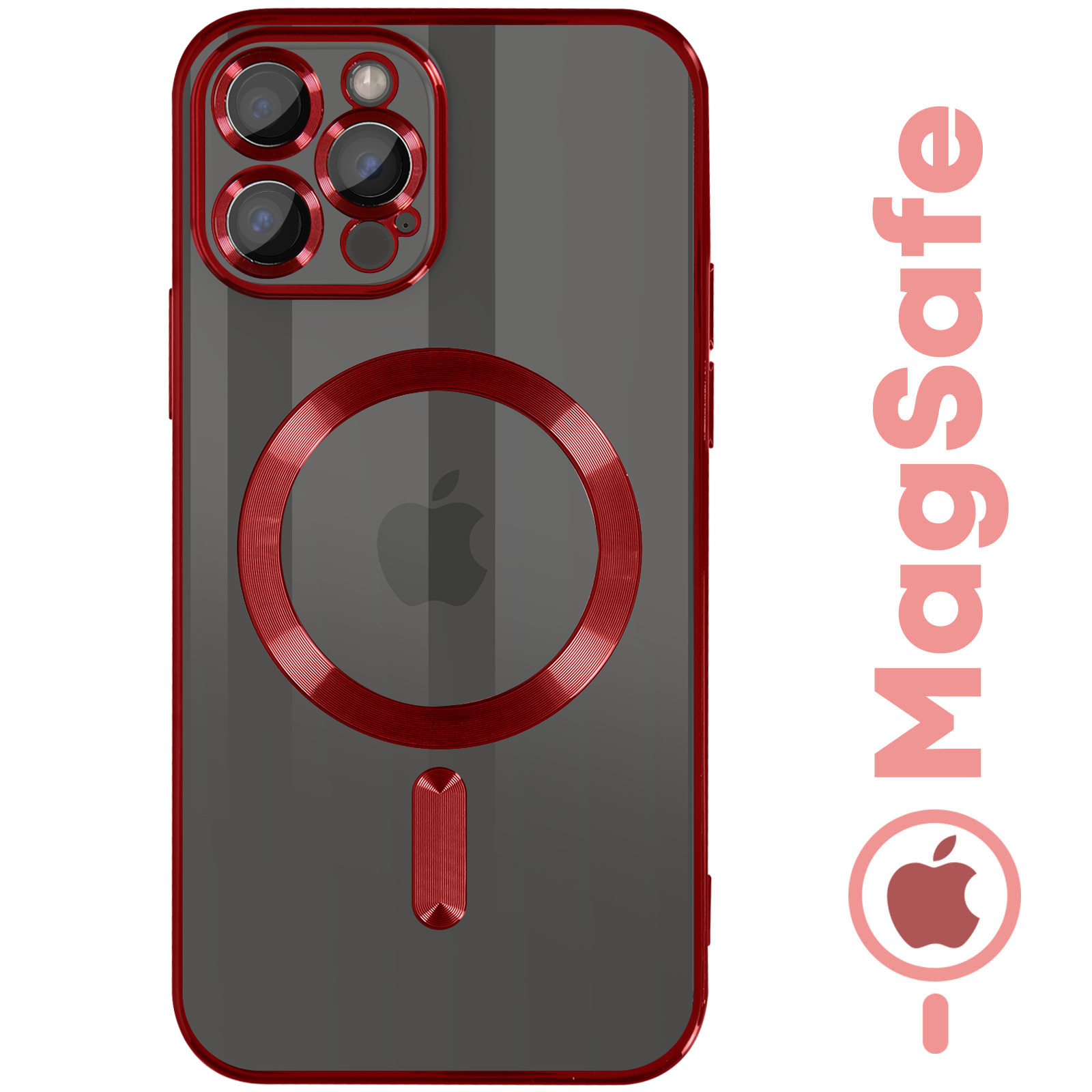Custodia Magnetica Trasparente Per IPhone 13 Pro Max - Con Protezione Fotocamera E 2 Pellicole, Compatibile MagSafe, Antiurto, Bordo Blu