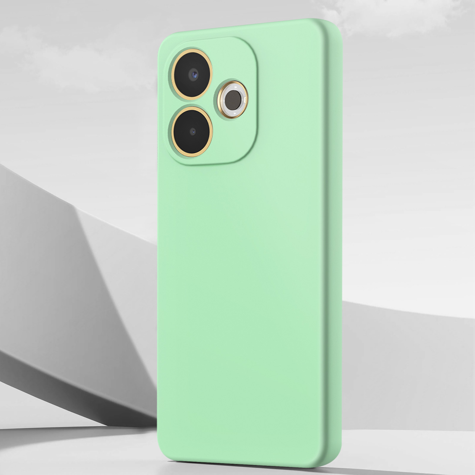 DOINK Cover Pendenza Colorata Per Oppo A54S, Custodia In Silicone TPU Traslucido Con Bumper Antiurto - Rosa/Verde - 6