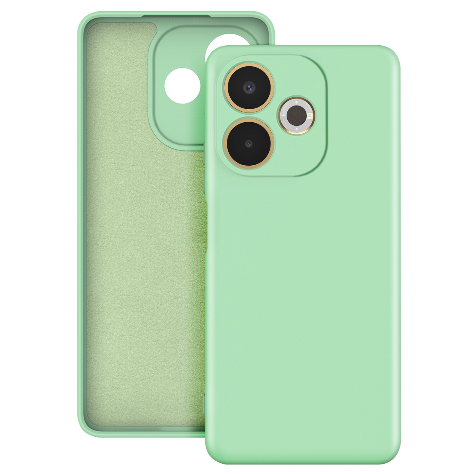 DOINK Cover Pendenza Colorata Per Oppo A54S, Custodia In Silicone TPU Traslucido Con Bumper Antiurto - Rosa/Verde - 2