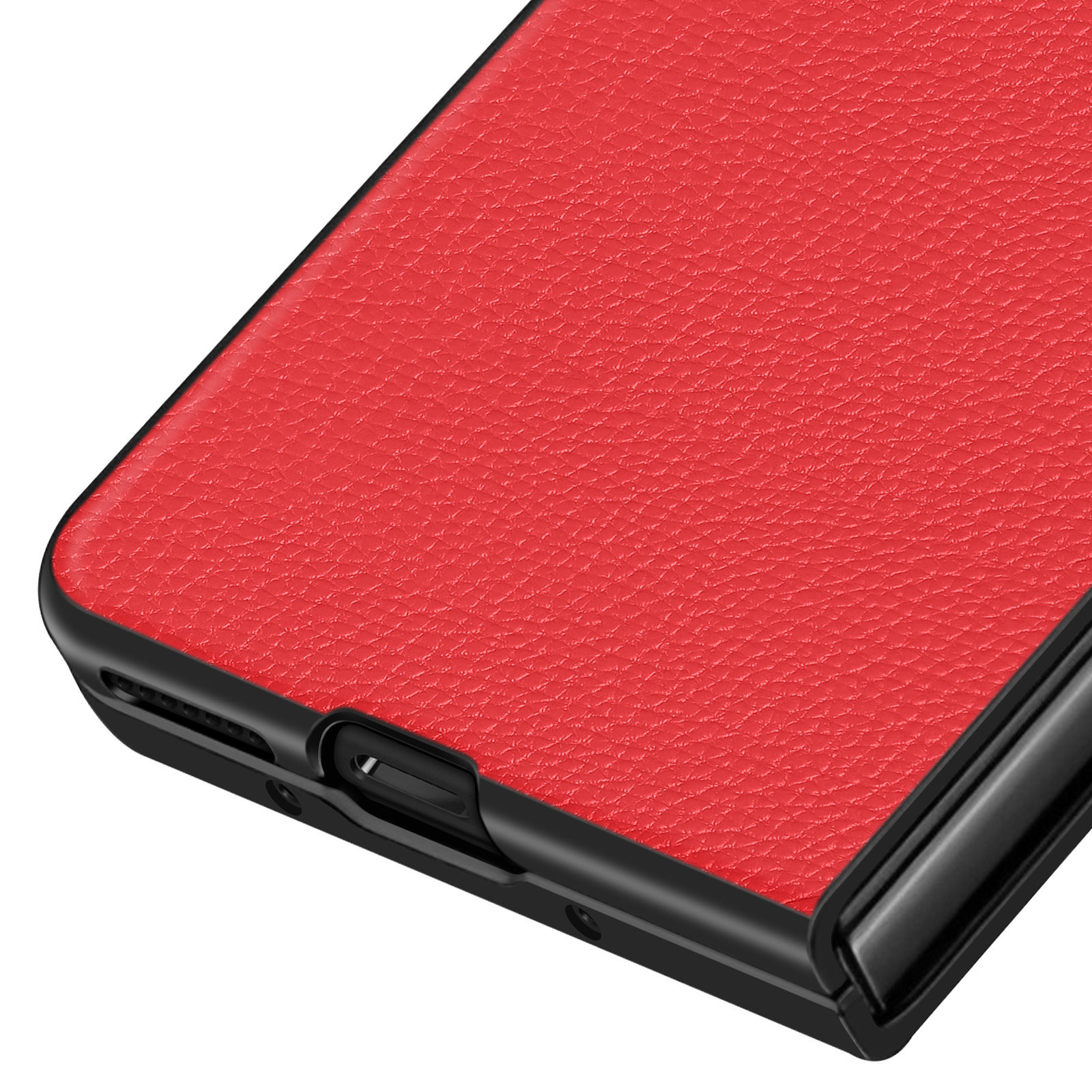 Custodia RankOne In Pelle Per HONOR Magic5 Pro 5G - Flip Portafoglio Con Magnete E Supporto - Colore Rosso - 3