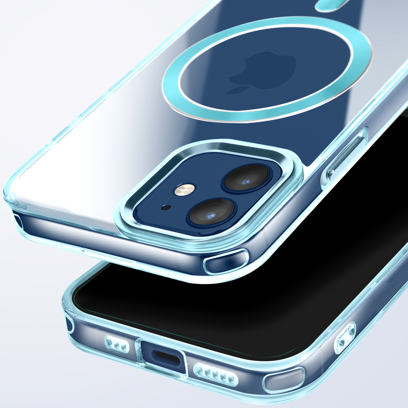 Rokmym Custodia Sottile Per IPhone 12 - Cover Ultra Leggera 0,5 Mm Con Finitura Opaca E Antigraffio - Colore Blu