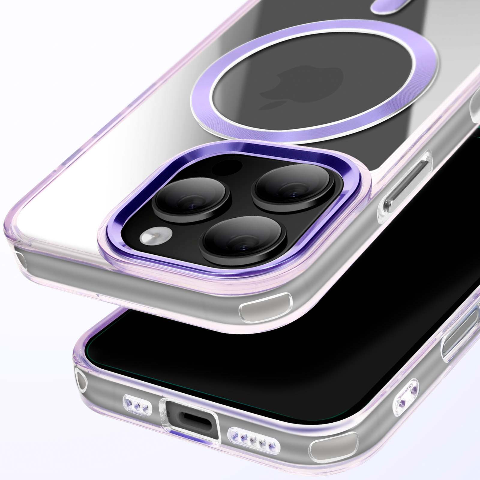 ENCASED Cover In Silicone Per IPhone 16 Plus Con Protezione Schermo - Compatibile MagSafe - Viola Chiaro - 2