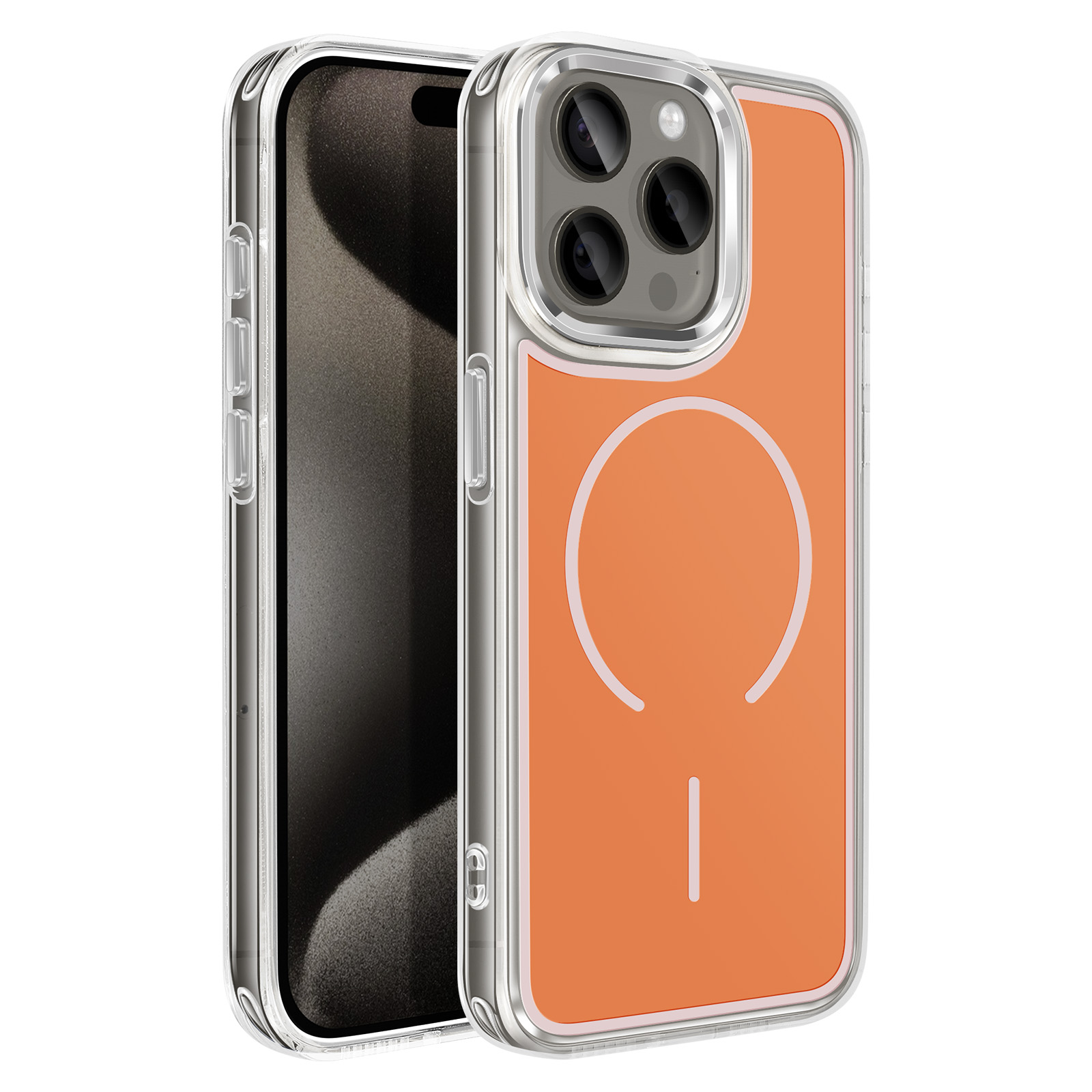 MIMGOAL - Coque Anti Espion pour iPhone 16 Pro Max 360 Degrés Magnétique avec Protection de la Vue [Protection Complète avec Protection de l'appareil Photo] Étui en Verre Trempé Anti-espion, Titane