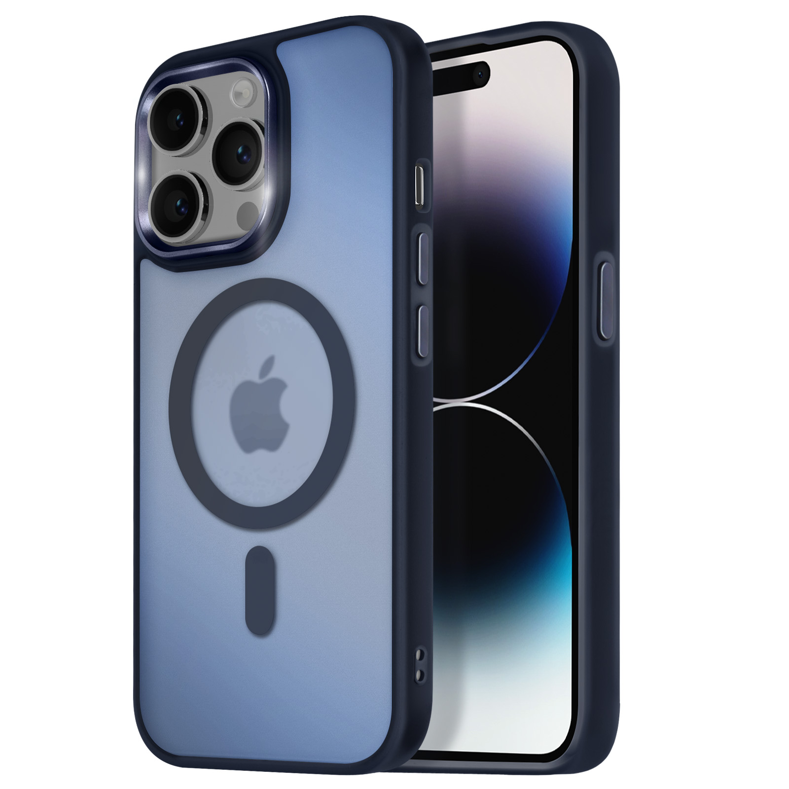 GUAGUA Cover per iPhone 13/14 compatibile con MagSafe Protezione Antiurto Qualità Militare Posteriore Anti Graffio Custodia Posteriore Traslucida Lucidata Anti-Impronte Digitali - 6.1'' (Blu
