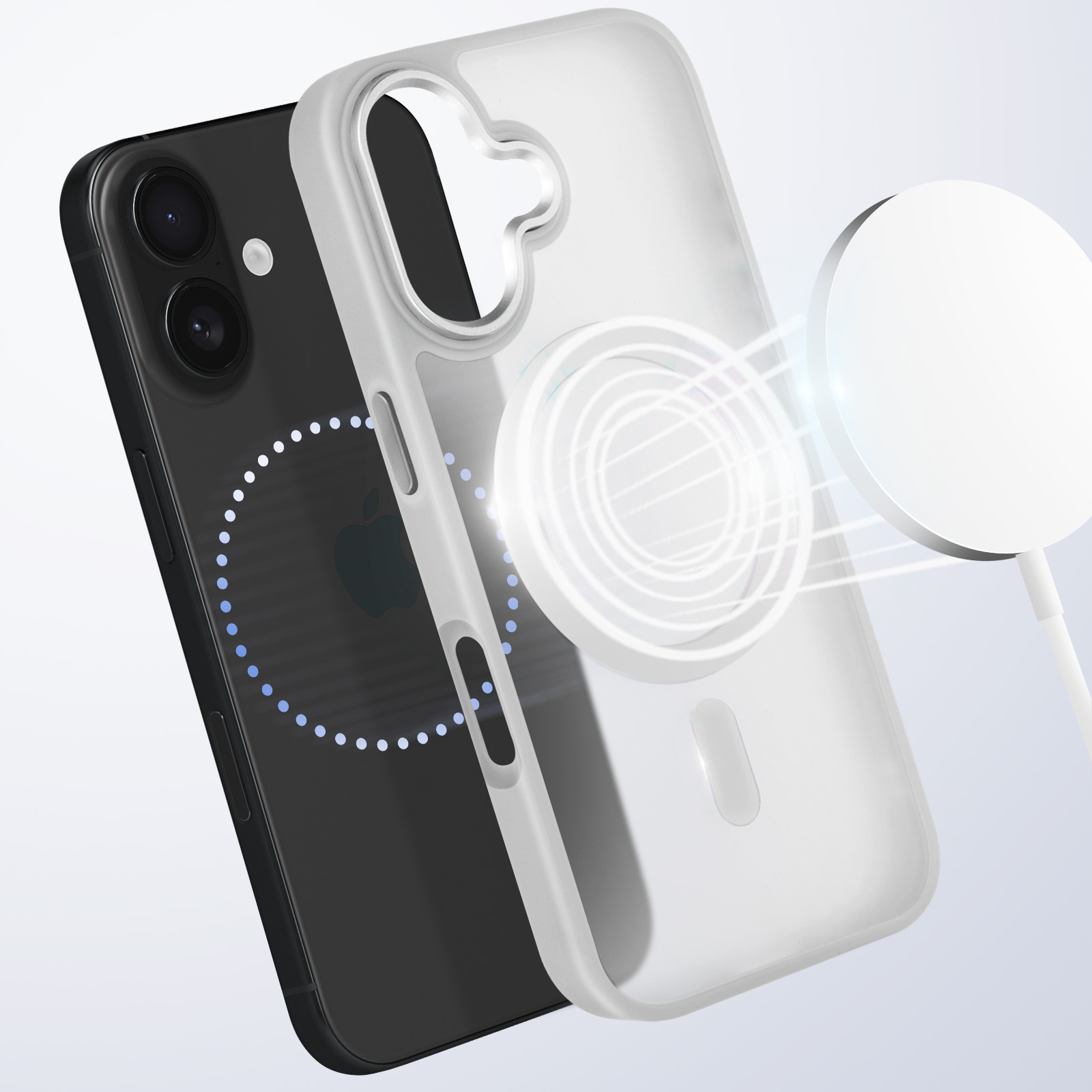 GlamCase Custodia Rigida Per IPhone 16e – Design Vintage Cassetta Stampata – Plastica Sottile A Scatto – Bianco