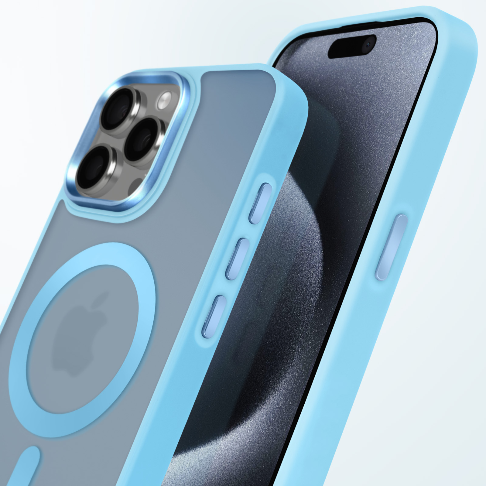 Coque Silicone Compatible MagSafe Pour IPhone 15 Pro Max - Couleur Bleu, Marque Little Boutik, Neuve