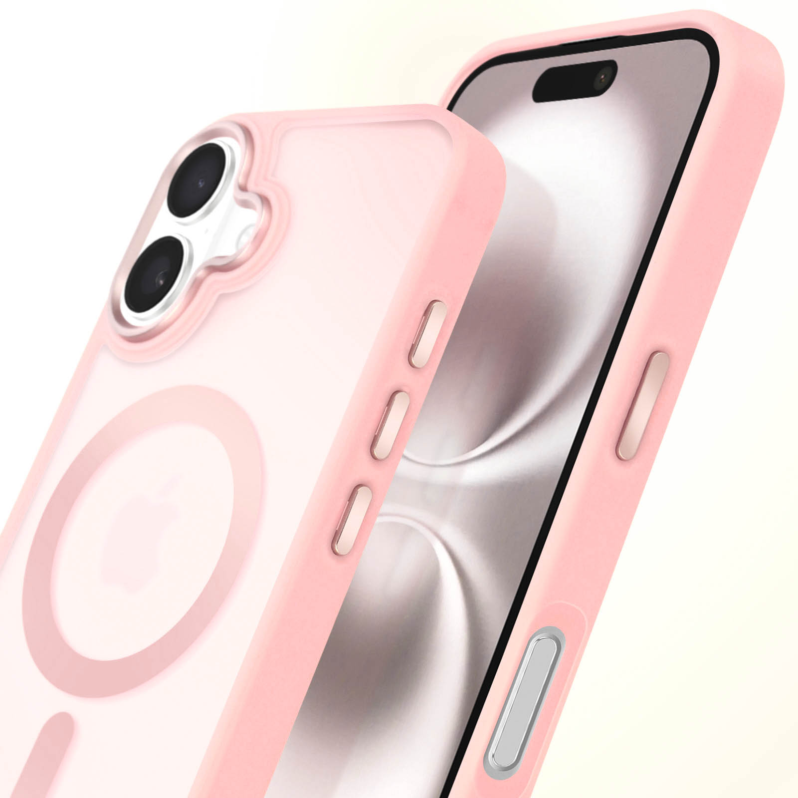 Pnakqil Magnetica Cover con Cordino per iPhone 16, Compatibile con Magsafe Ricarica Wireless, Trasparente Placcatura Disegno Custodia con Collana Laccio Tracolla per iPhone 16, Nero