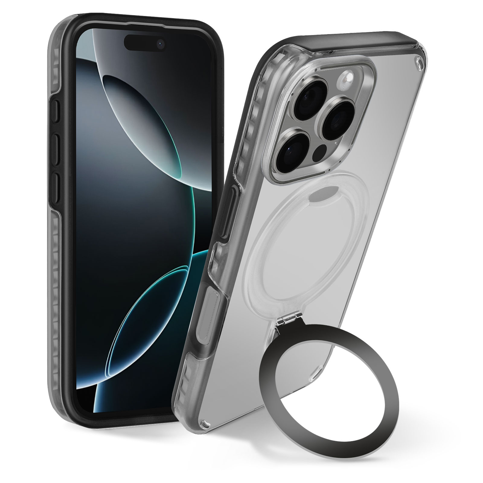 UnnFiko Custodia IPhone 16 Pro Max Trasparente - Con Catenella E Magnete