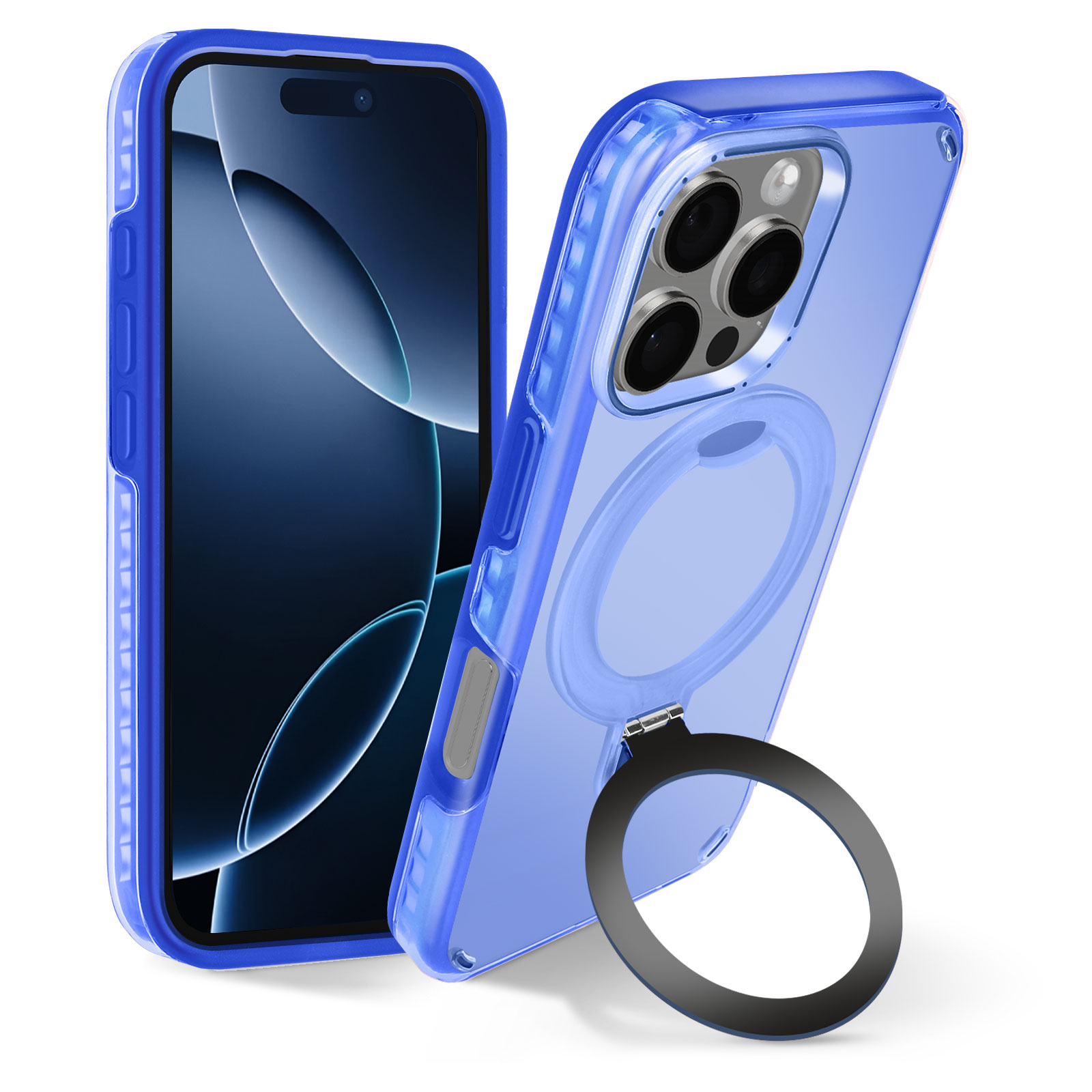 Pnakqi Cover con Cordino per iPhone 16 Pro Max 6.7, Custodia Collana Corda, Silicone Bumper Trasparente Custodia Cellulare Case Tracolla con Cordoncino Laccio Catena Lanyard, Cuore