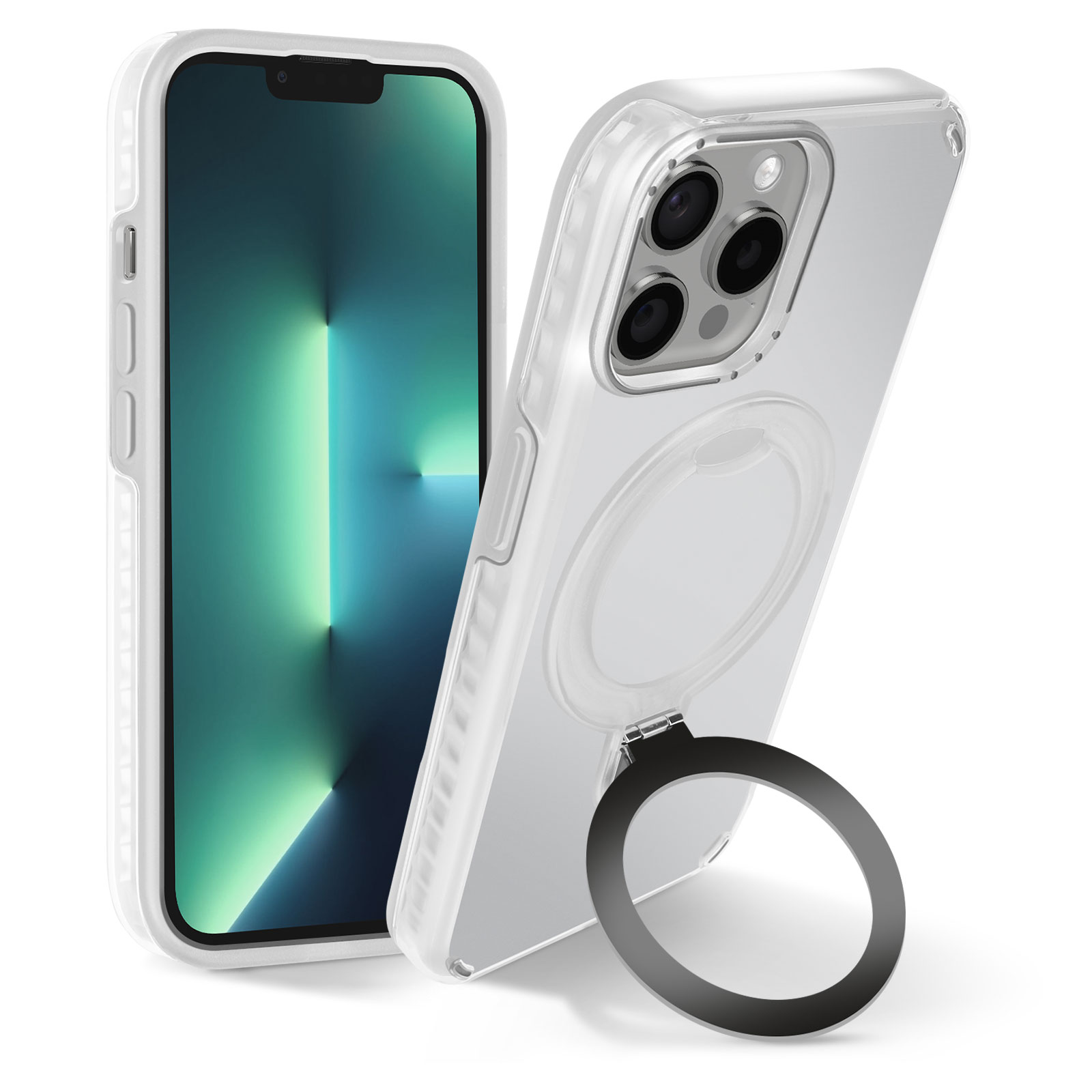 Totill Cover per iPhone 13 Pro Max + 3 vetro temperato protezione schermo, custodia in silicone TPU morbido, antiurto con angoli rinforzati, protezione chiara. (trasparente