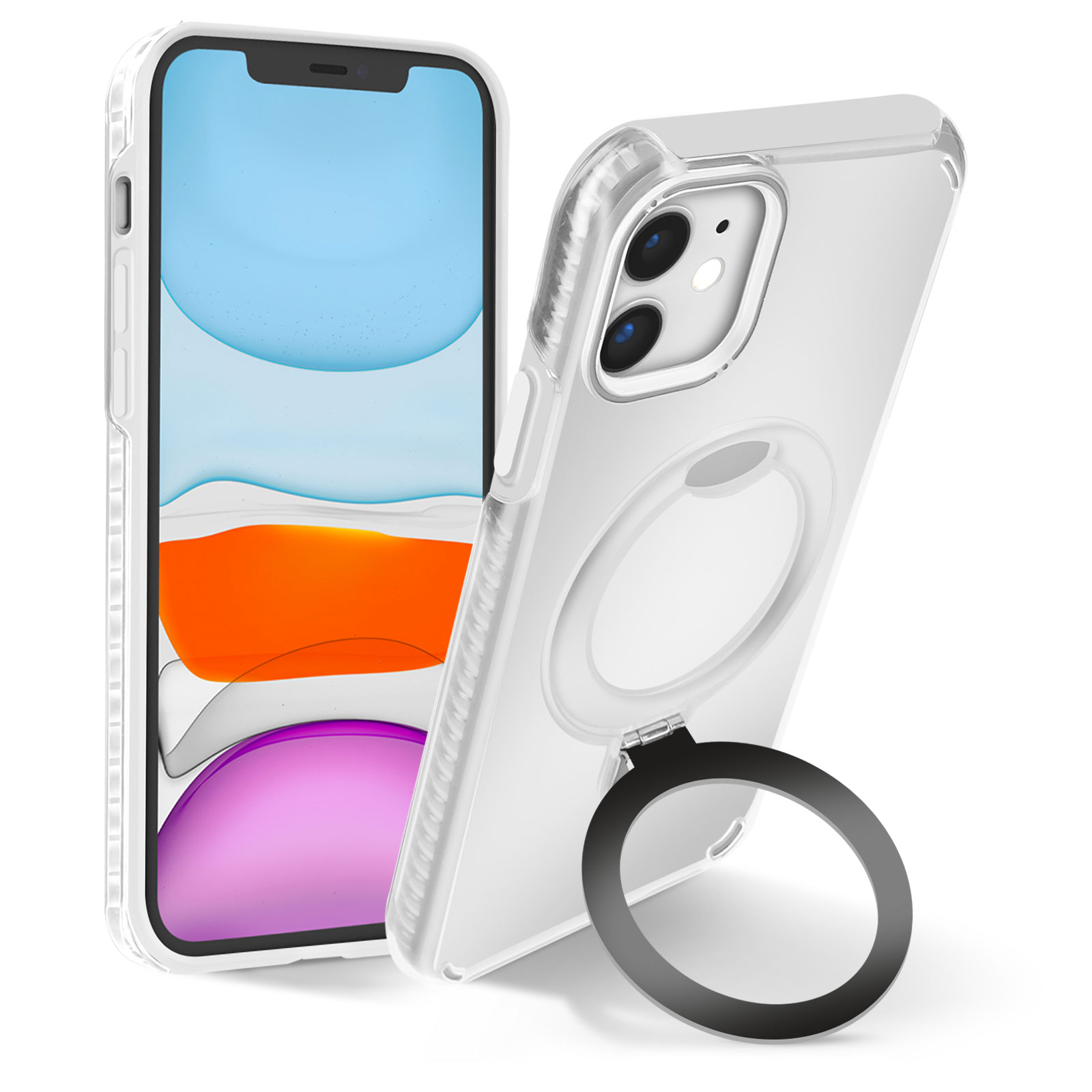 Custodia Per IPhone 11 Con Stelle Glitterate – Silicone Morbido Antiurto – Bianco