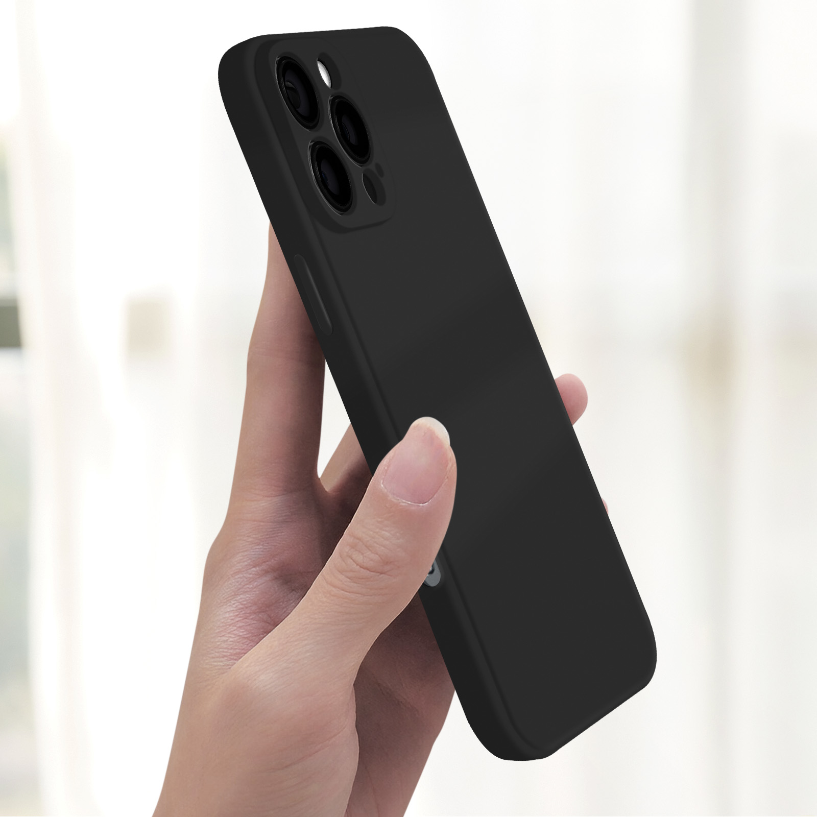 Custodia IPhone 16 AVANA – Effetto Carbonio Nera, Silicone TPU Slim, Antiurto, Ricarica Wireless