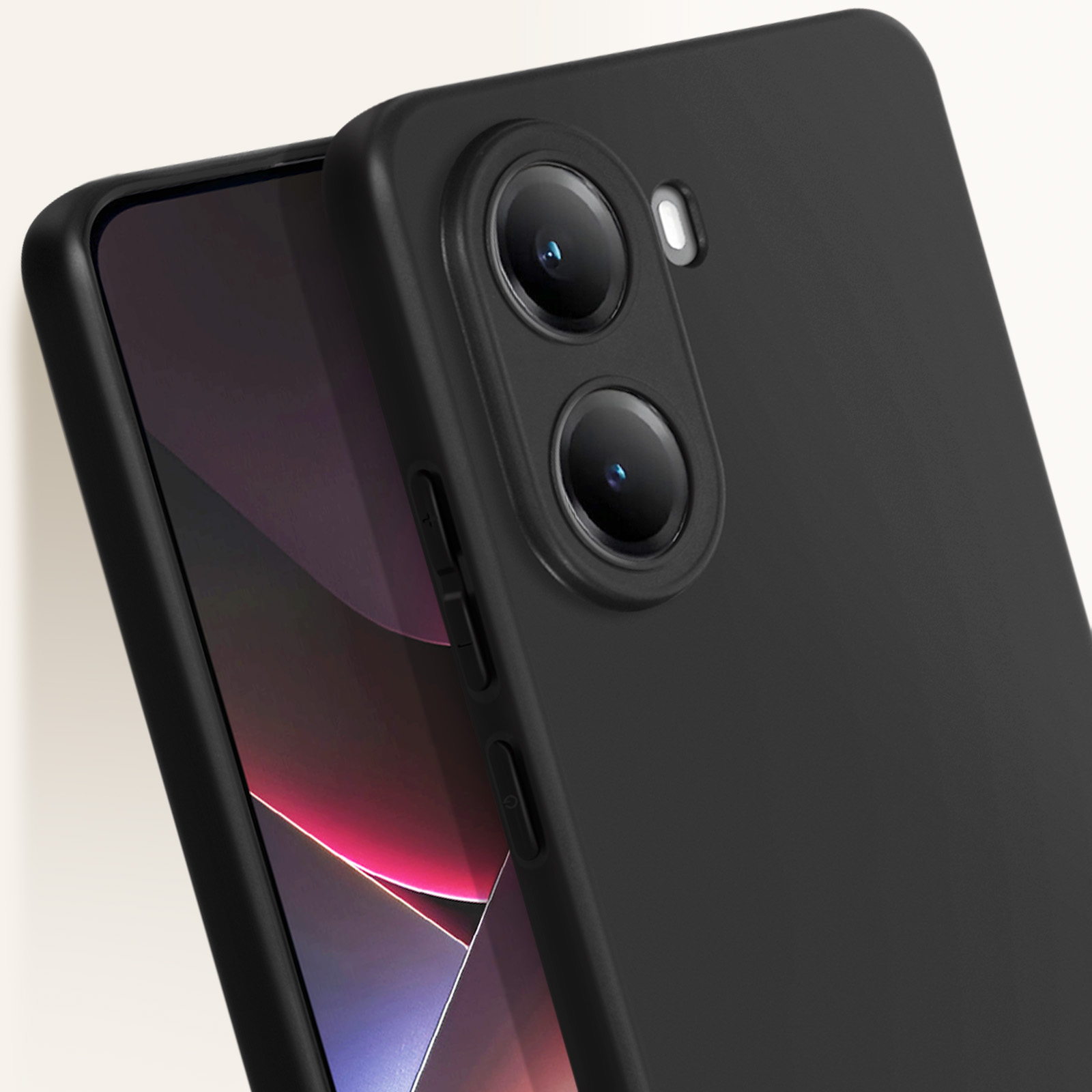 WQRTYJK Cover per Xiaomi Poco X7 Pro 5g, Integrata Vetro Temperato Schermo e Pellicola Fotocamera 360 Gradi Full Case Antiurto Case Rugged Doppia Protezione Custodia, Nero