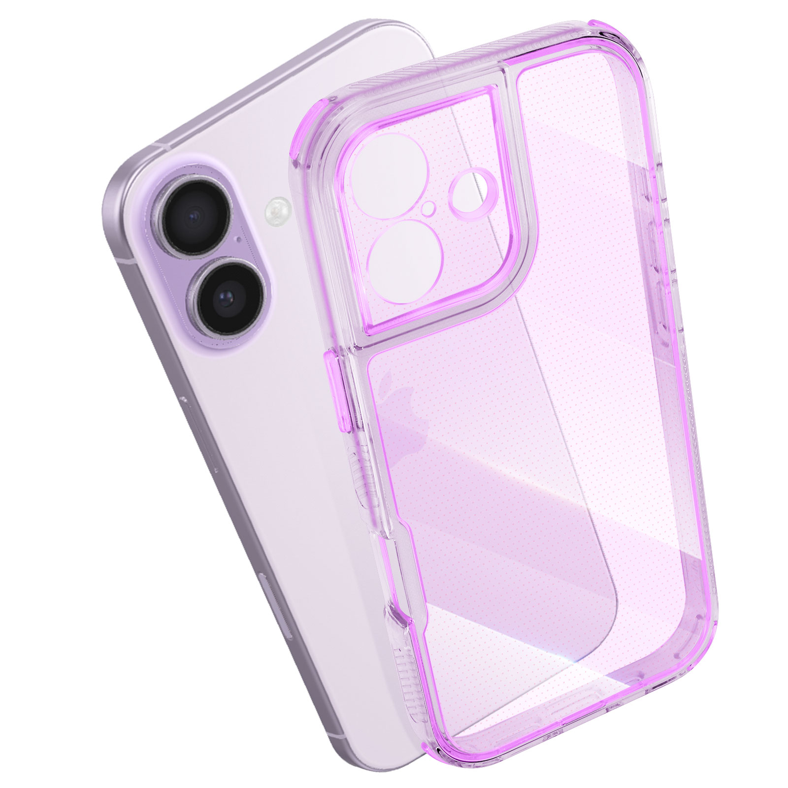 Jaholan Custodia Per IPhone Pro (6,1 Pollici, 2021) Con Glitter E Marmo, Rosa E Viola, TPU Flessibile, Tecnologia IMD, Ricarica Wireless - 5