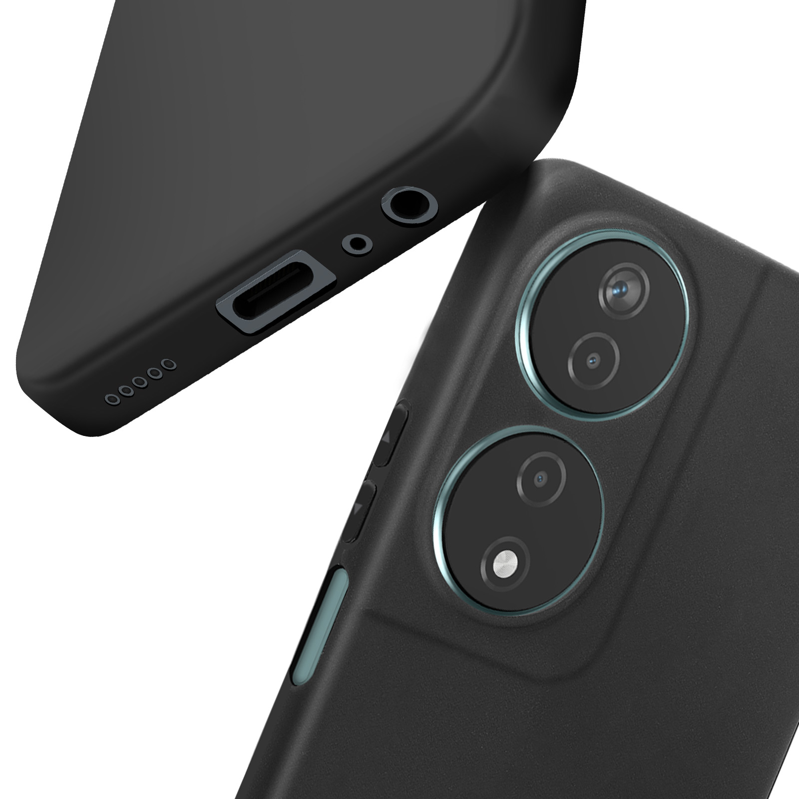 PanXCase Cover In Silicone Sottile Per Honor X7b 4G/5G E Honor 90 Smart – Antiscivolo, Antiurto, Protezione Fotocamera, Nero - 3