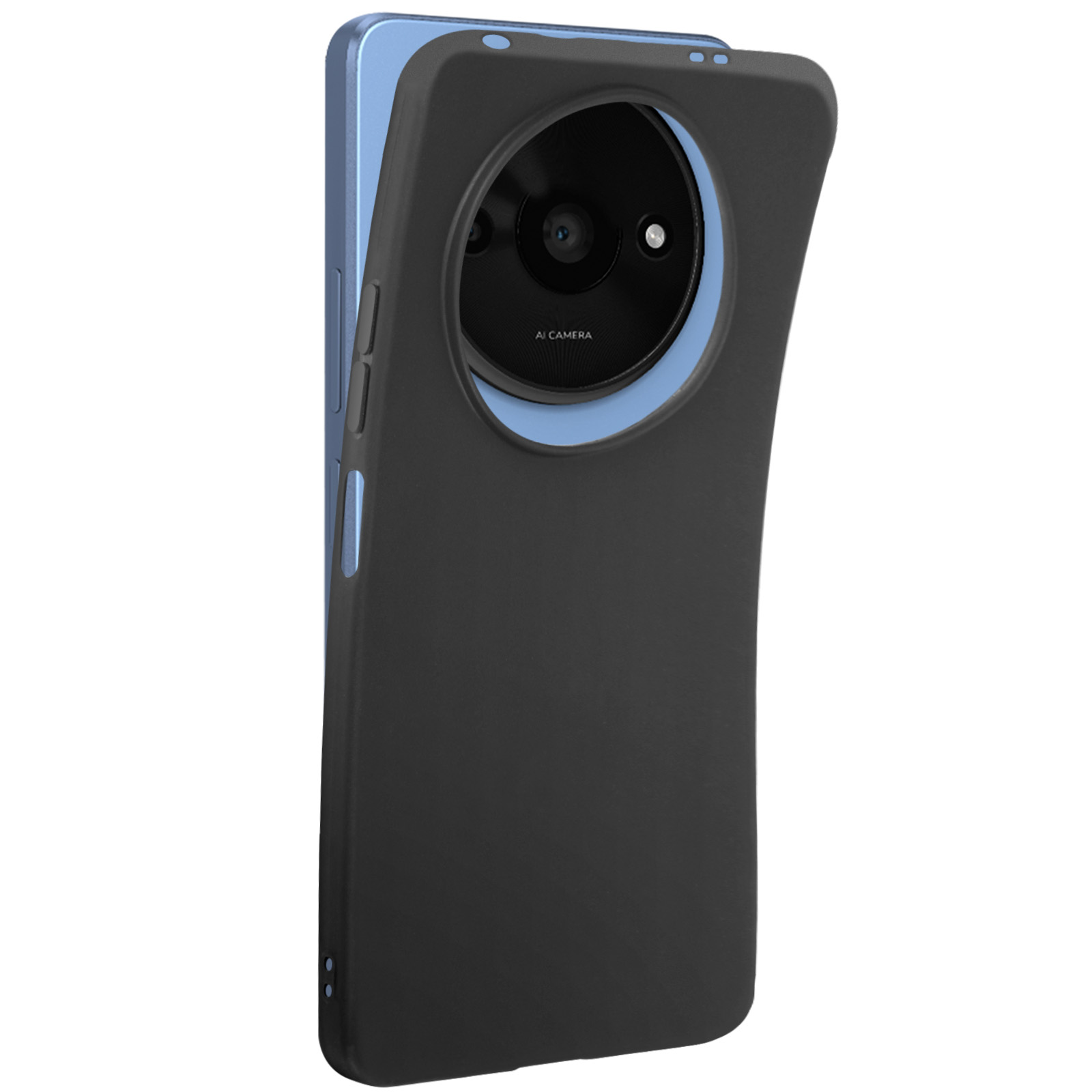 XINYEXIN Custodia Silicone Per Xiaomi Redmi A3 – Cover Onda Carina Con Bordo Antiurto, Nero