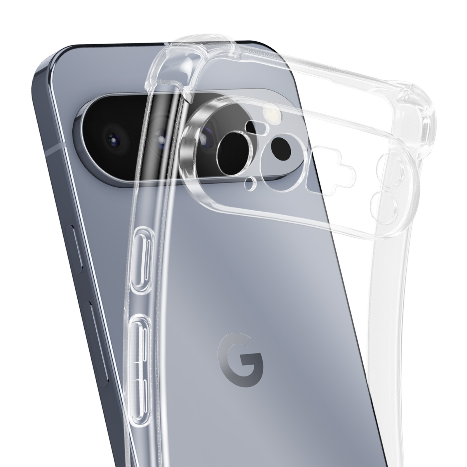 Cover Magnetica Per Google Pixel 10 Pro XL Con Supporto Invisibile E Retro Opaco - Blu