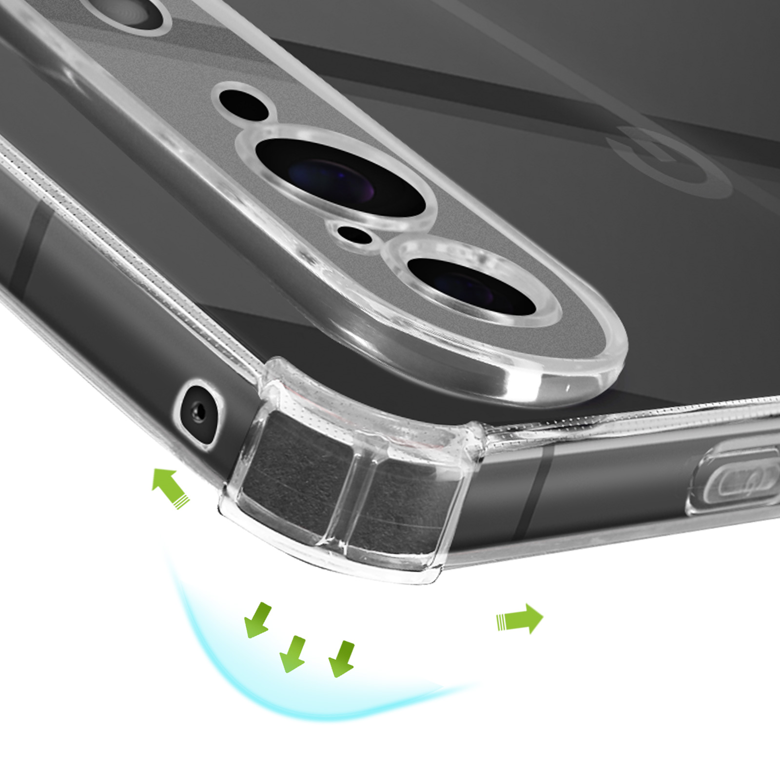 Custodia Trasparente Con Airbag Per Google Pixel 6 Pro, Silicone TPU Giallo, Antiurto 360° Con Cordino