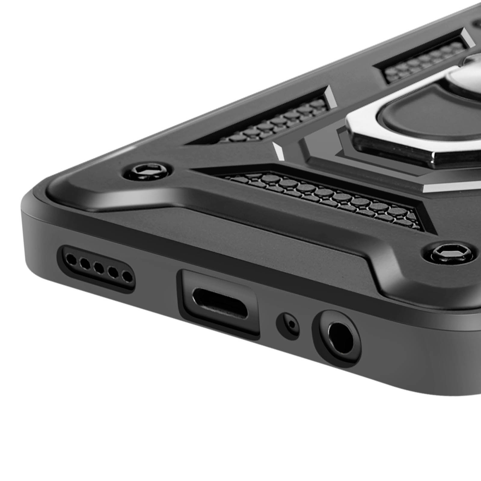 PIXFAB Custodia Per Honor 200 Smart Con Anello Porta E Supporto | Protezione Obiettivo Fotocamera Scorrevole + 2 Pellicole Vetro Temperato | Antiurdo Con Cavalletto