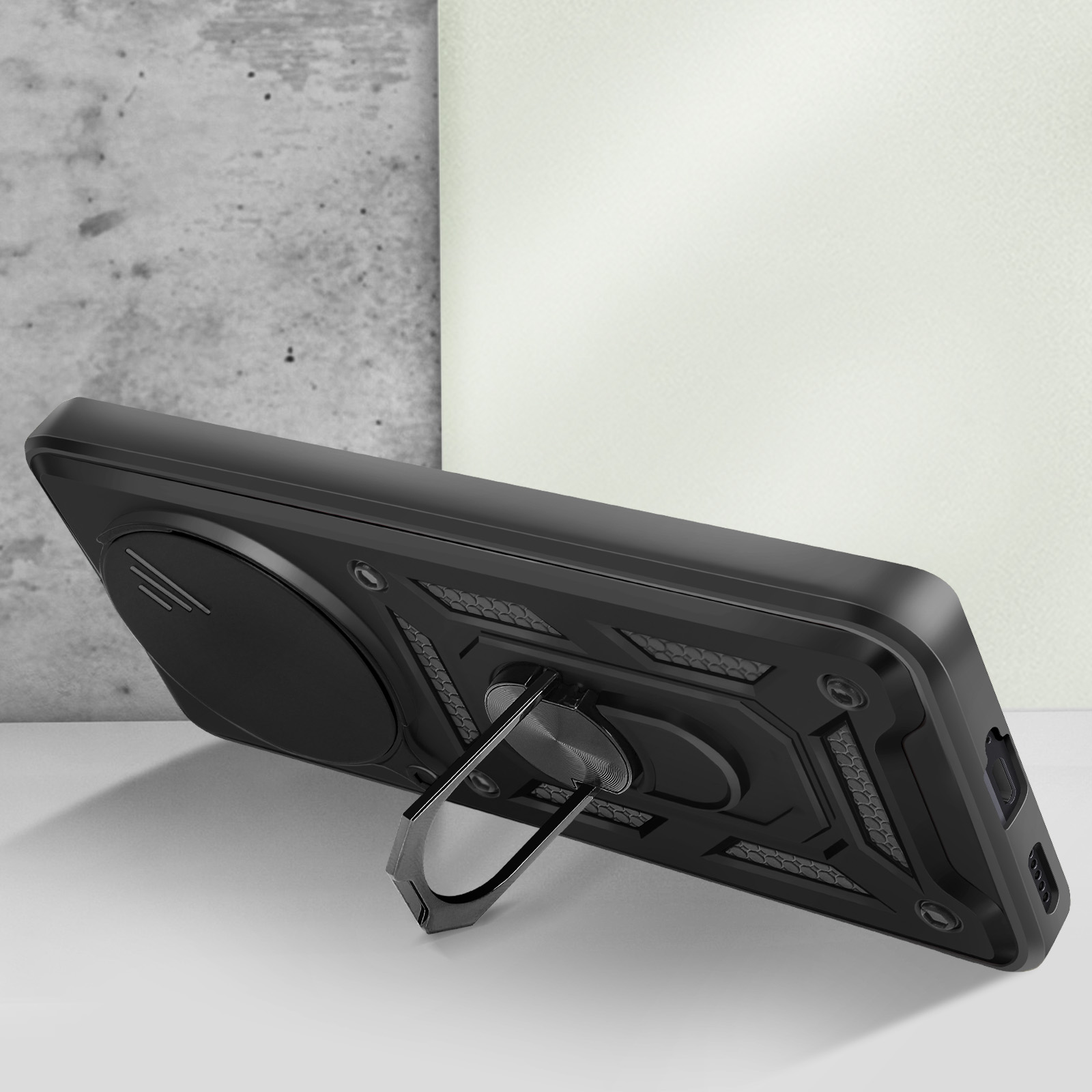 Coque Avizar Pour Honor Magic 7 Lite - Protection Rigide Avec Bague Support Vidéo - Noir Neuf