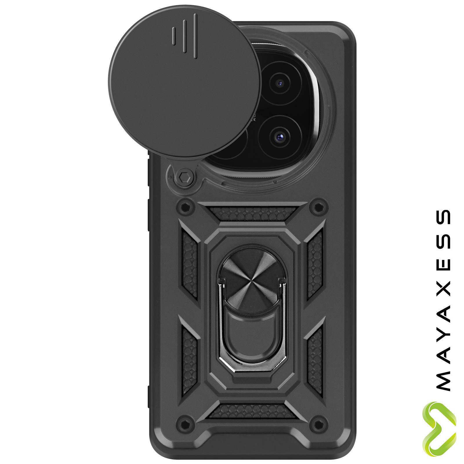 LuluMain Compatibile con Xiaomi Mi 8 Cover, Custodia Armor Anello Cavalletto (Funziona con Il Supporto Magnetico per Auto) Case Paraurti per Xiaomi Mi8 (Blu Navy