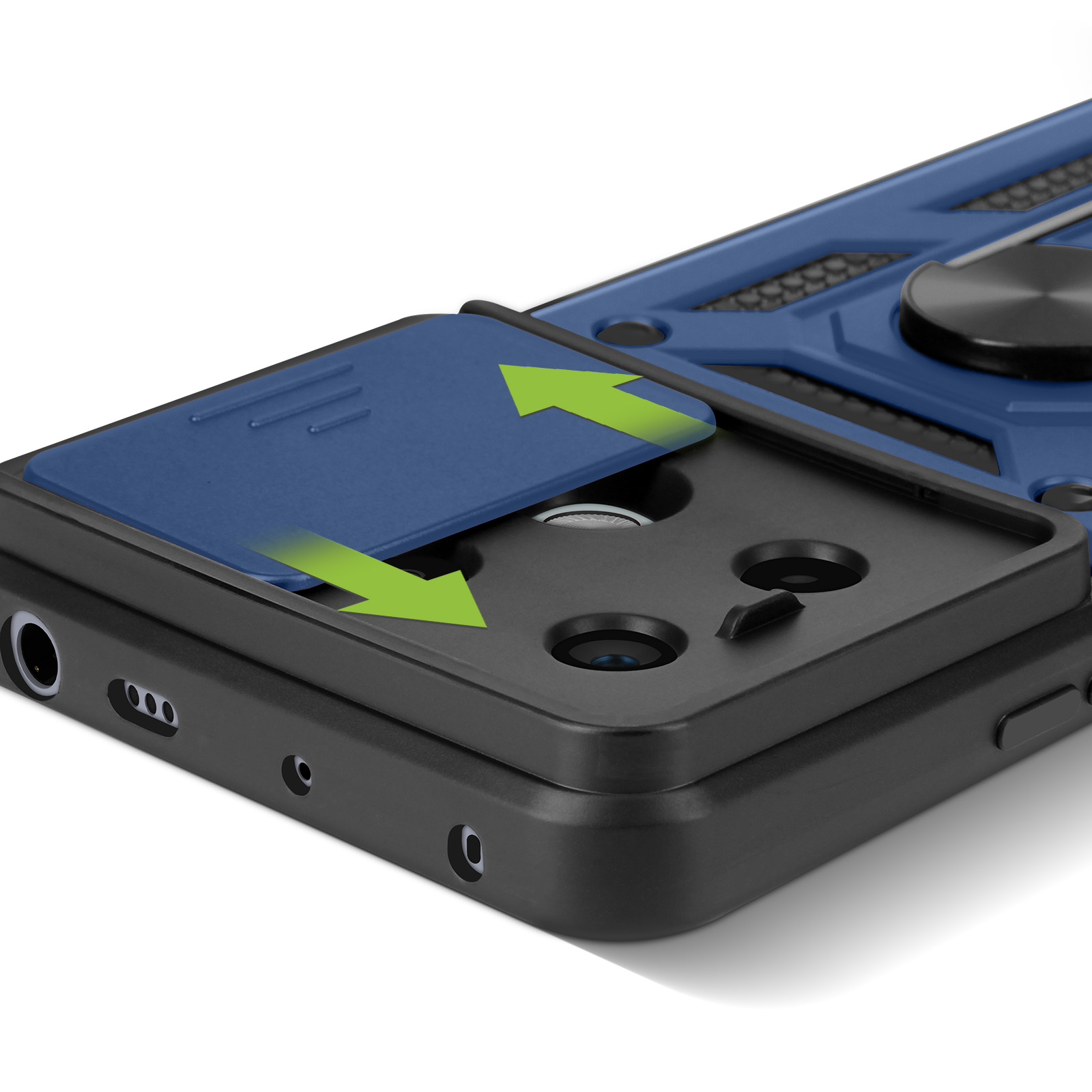 Max Power Digital Cover per Xiaomi Redmi 9C con Girevole Anello 360 Gradi Custodia Magnetica Antiurto Rigida Resistente Protettiva Case Bumper Ring (Xiaomi Redmi 9C, Nero
