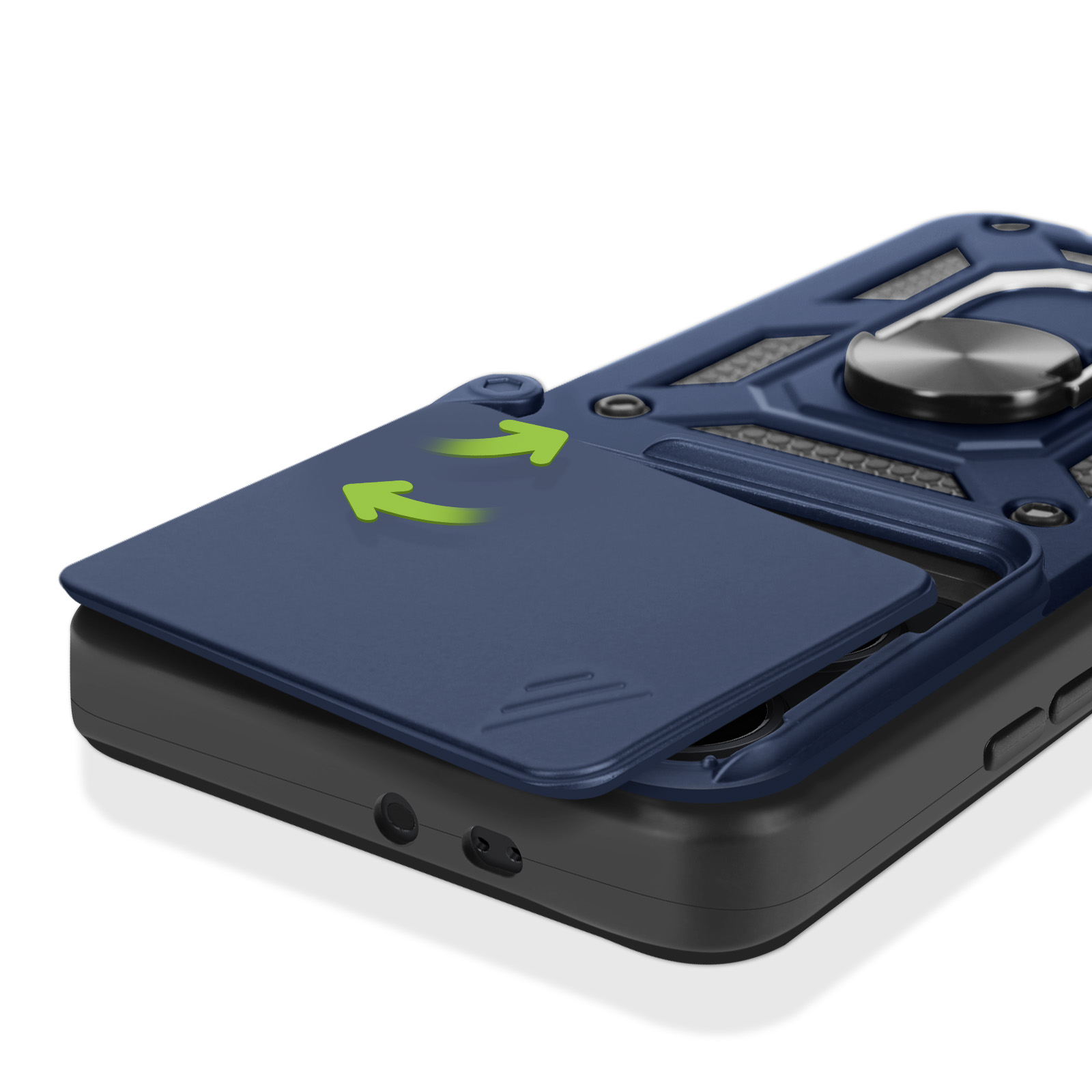 Coque Antichoc Xiaomi 14T Pro à Bague Magnétique - Mayaxess Bleu Nuit - Français