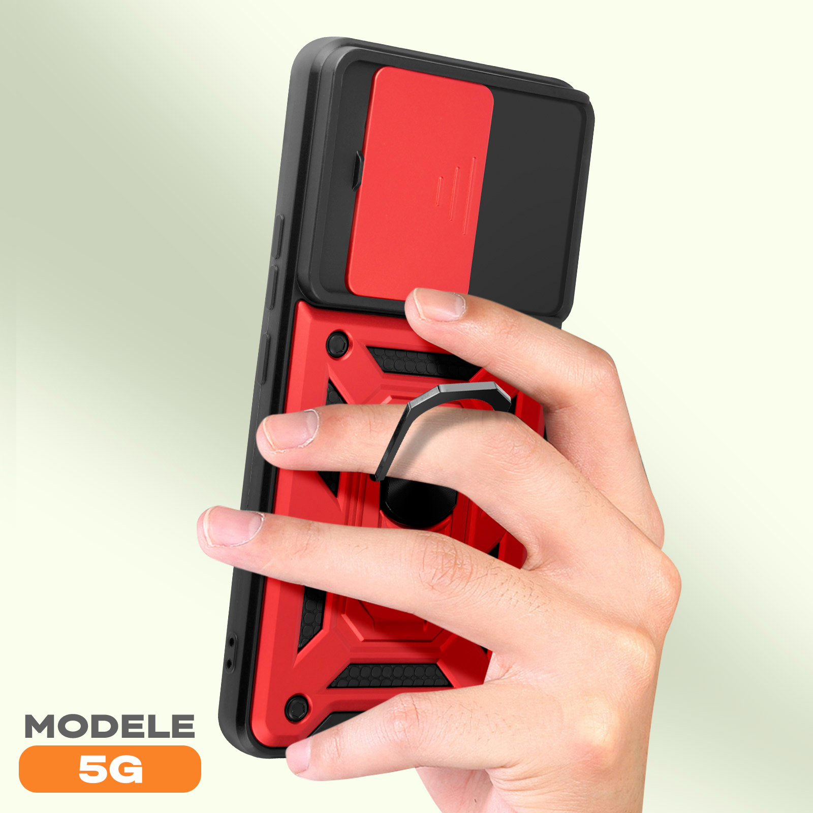 LeYi Cover per Redmi Note 13 Pro 5G, Custodia con Protezione Fotocamera [Slidable] Antiurto Militare Anello Supporto TPU Bumper Custodie per Xiaomi Redmi Note 13Pro 5G(Non per 4G), Blu