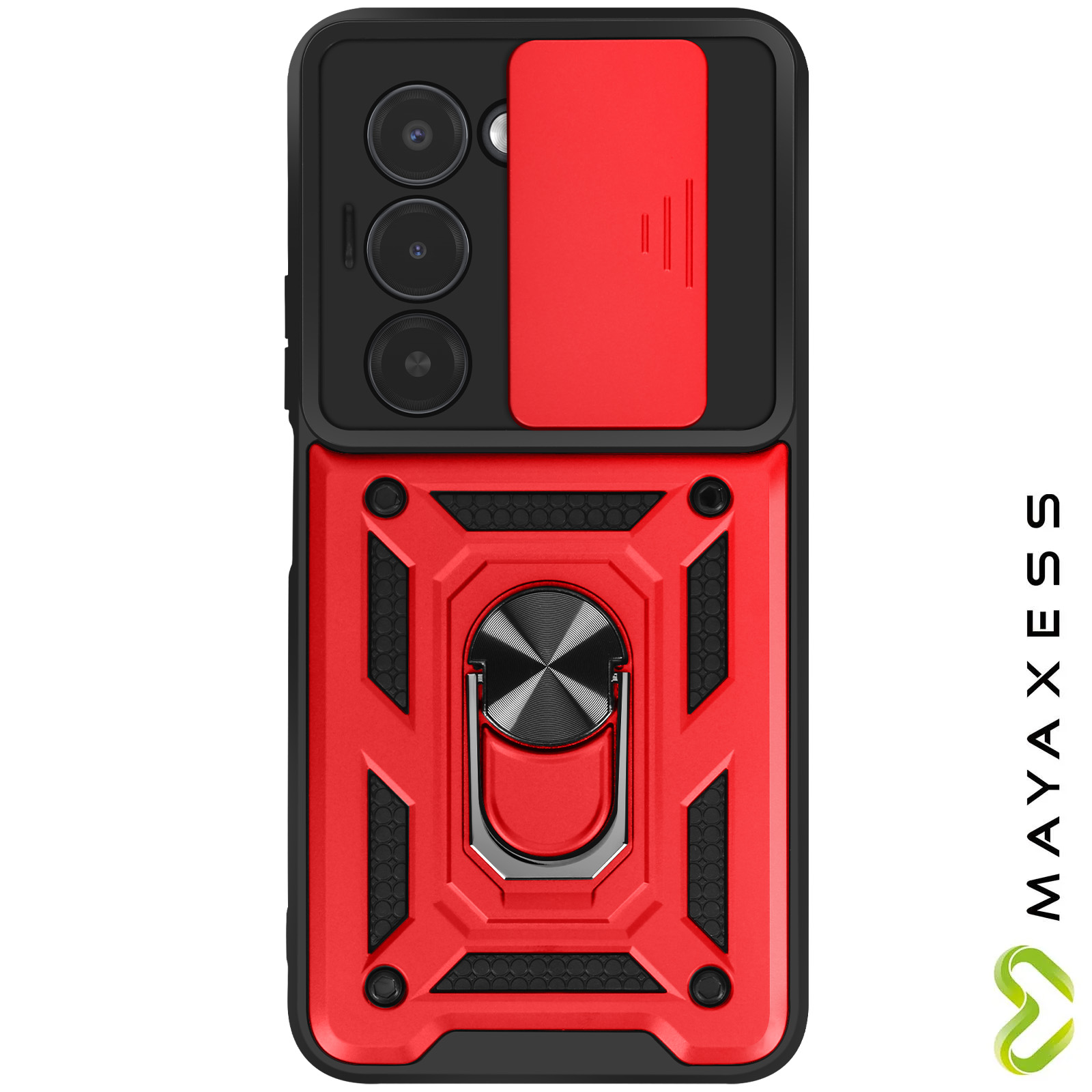 ESHUYI Cover per Xiaomi Redmi Note 15 5G con Custodia per Fotocamera Scorrevole e Supporto ad Anello [Custodia Paraurti Compatibile con Supporto Magnetico per Auto], Verde