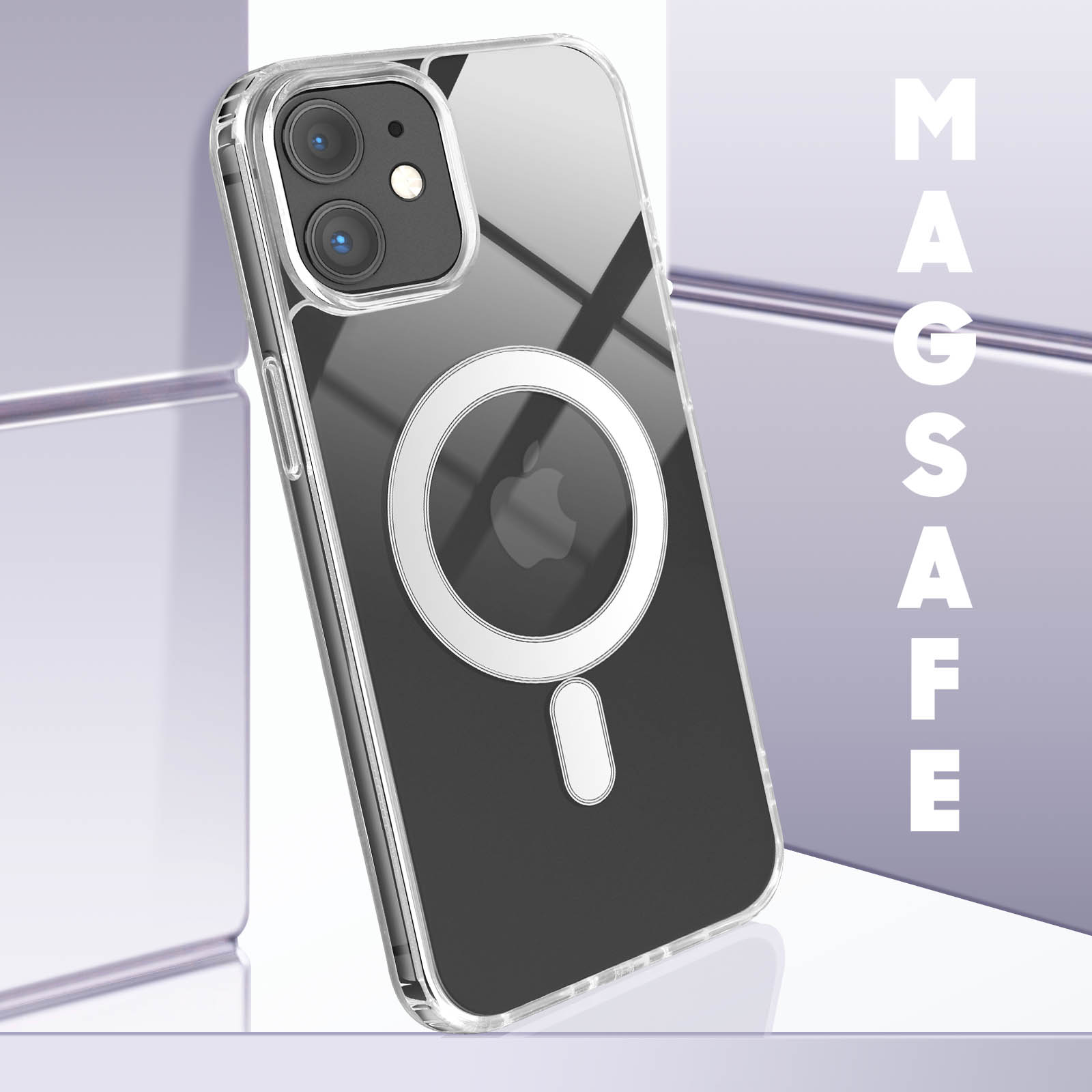 Custodia magnetica trasparente per iPhone 11, compatibile con ricarica wireless MagSafe, protezione antiurto di grado militare, antigraffio, trasparente, non ingiallimento, cover posteriore