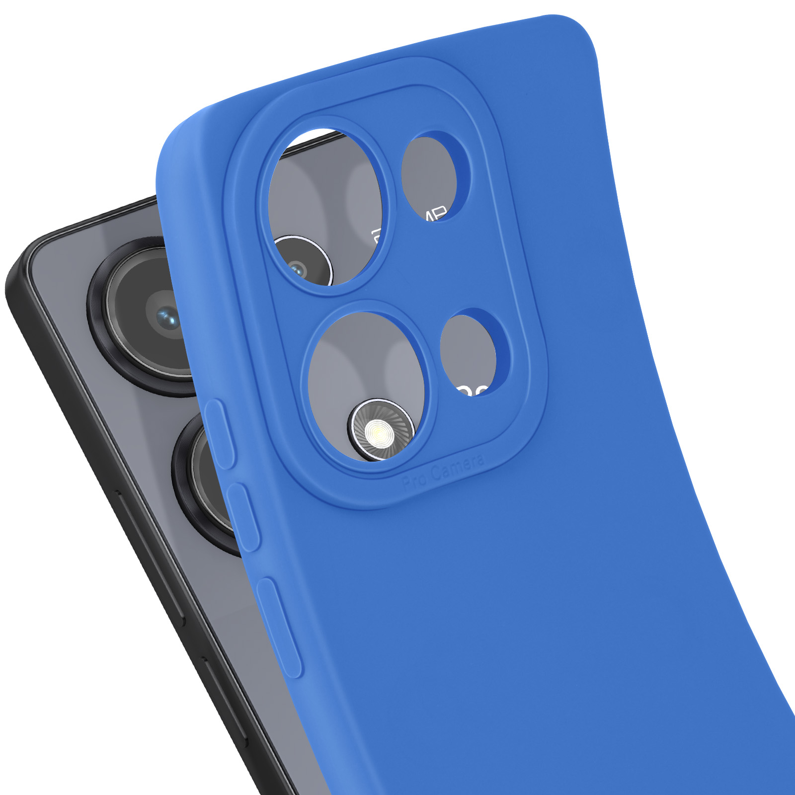 KQXG Cover per Xiaomi Redmi Note 13 Pro 4G / Poco M6 Pro 5G - Custodia Antiurto con Retro Semitrasparente in PC Opaco e Bordi in Silicone - Nero